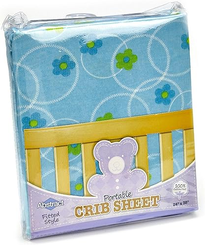 Vista 33 de Abstract Sábanas de algodón para cuna pequeñas – Pack n Play Sábanas bajeras – Sábanas ultrasuaves para cuna para niños y niñas – Universales