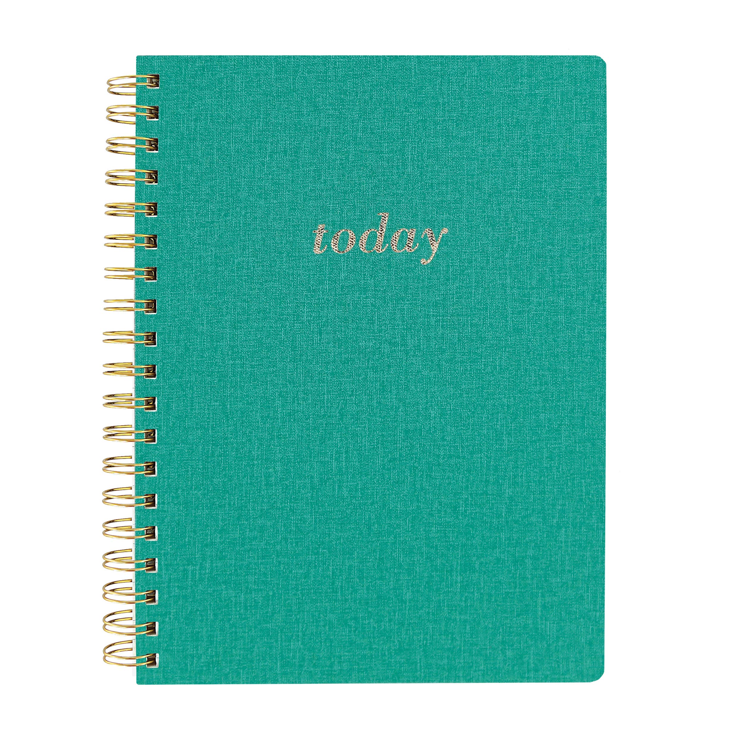 Graphique Vegan Leather Spiral Journal, Green Today – 8” x 10", 192 Lined Pages, Today Quote Embellished in Golf Foil on the Cover – Perfect for Taking Notes, Lists and More — image 1
