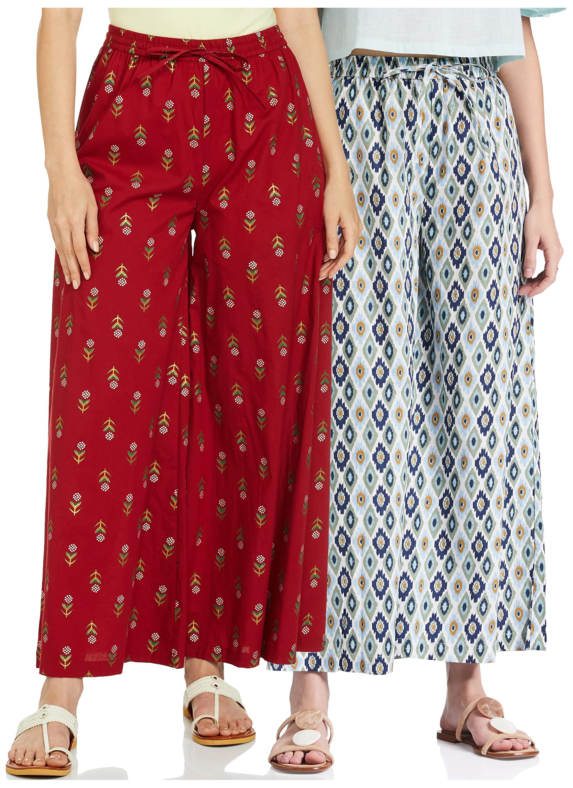 amazon brand - myx Women's Relaxed Cotton Flared Palazzo (Available in Plus Sizes)-picture-35