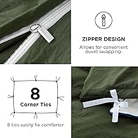 Vista 124 de Bedsure - Juego de ropa de cama de 2 piezas con 1 funda de edredón y 1 funda de almohada, extrasuave, prelavado, con cremallera, sin edredón