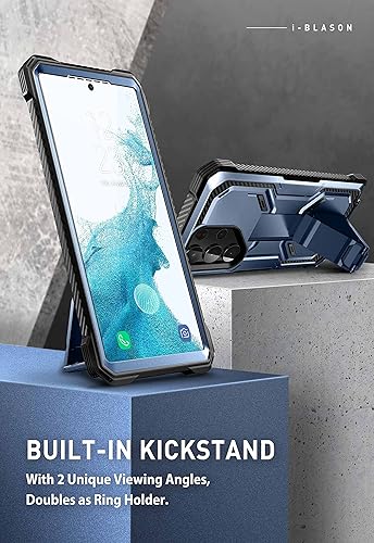 Miniatura 4 de i-Blason Funda para Samsung Galaxy S23 Ultra con soporte, 2 marcos frontales, protector de pantalla integrado, funda de clip para cinturón, funda