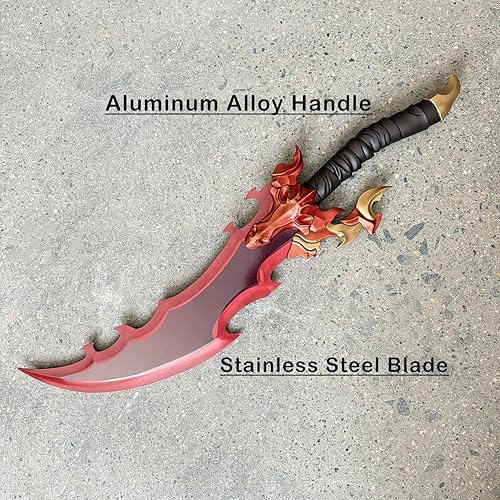 Miniatura 5 de Espada de Jinwoo de anime de 24.8 pulgadas de metal del rey demonio de Baran con soporte de exhibición para colección, versión Cosplay-Dragon