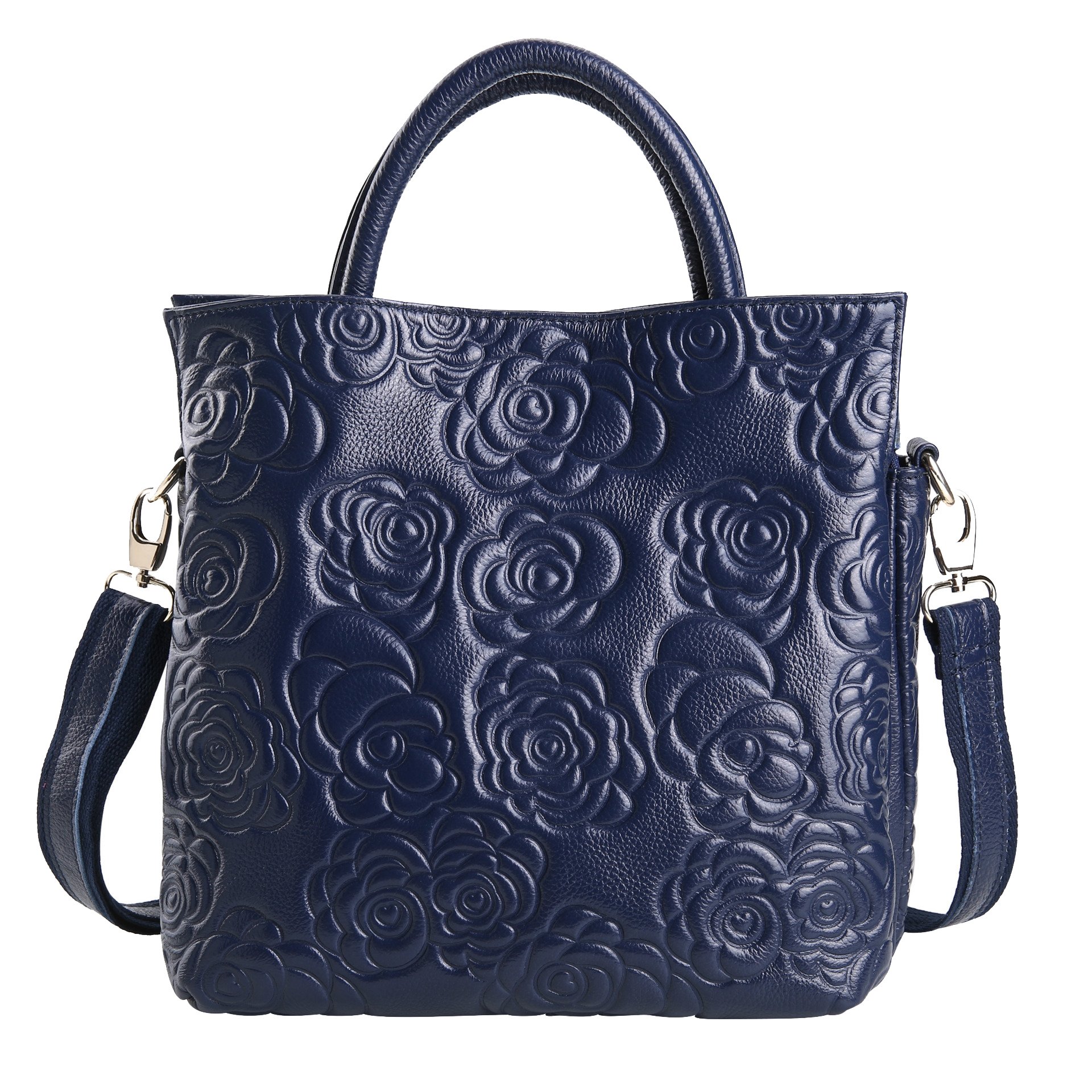 SAIERLONG Women's Tote Single Shoulder Bag Cross Body Bag Handbag Deep Blue Cow Leather
