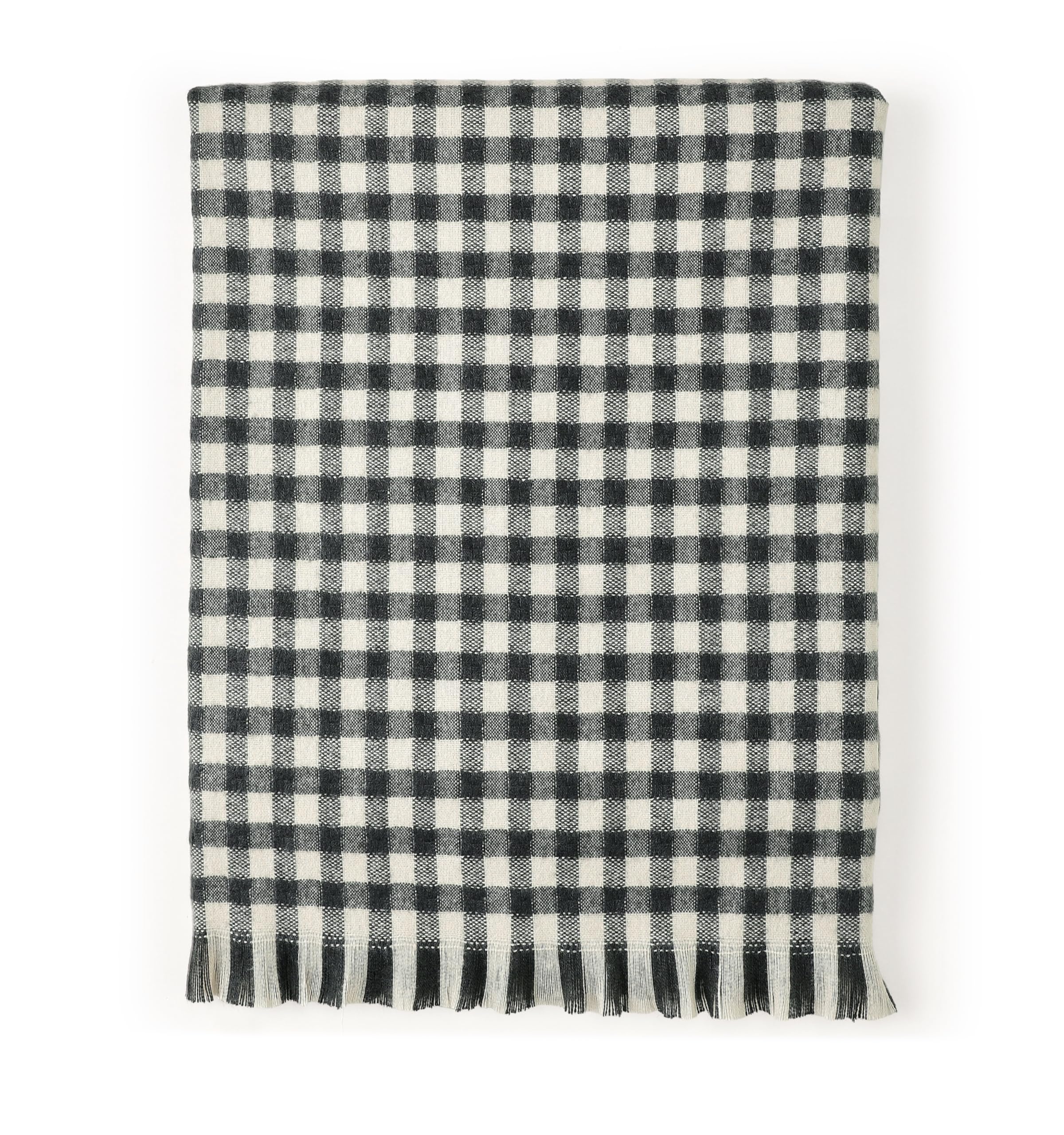 CREVENT Farmhouse Boho Knitted Throw Blanket for Couch Sofa Chair Bed Home Decoration, Soft Warm Cozy Light Weight for Spring Summer Fall (127cmX152cm Plaid Black) — image 1