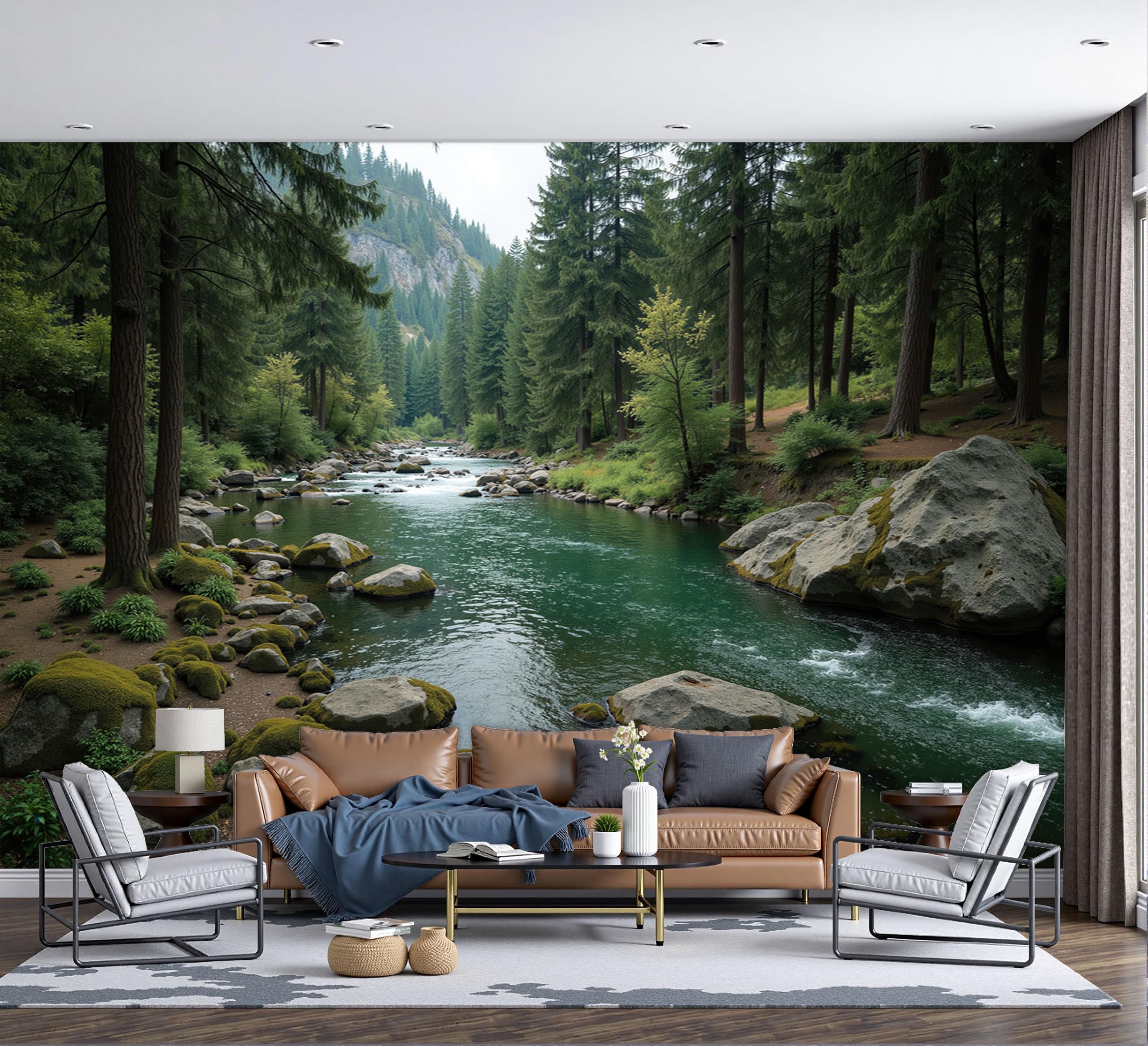 Papier Peint Panoramique pour Agrandir une Pièce - Fresque Murale 3D Nature Soie 250x175 cm