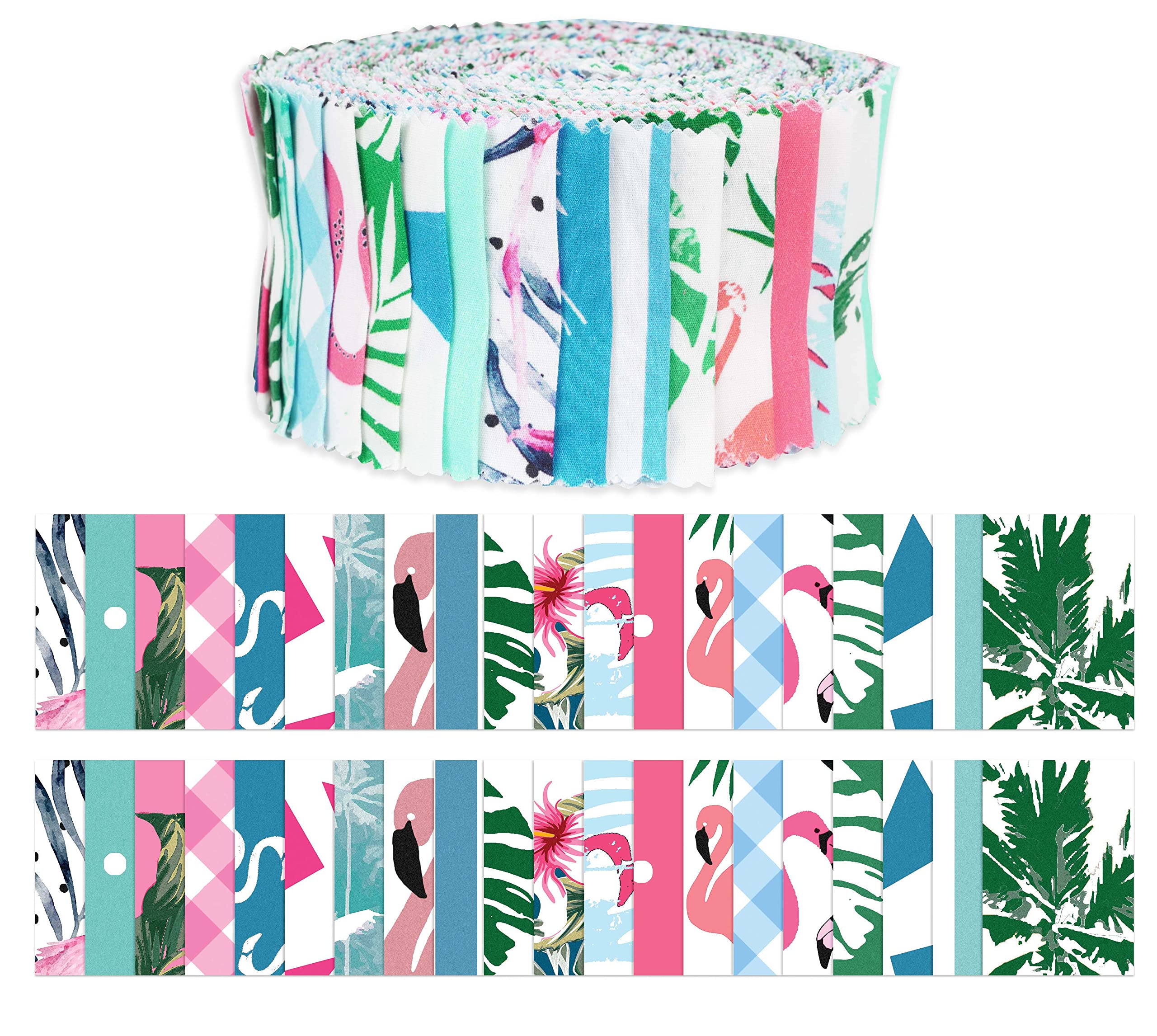 Tissu en coton pour matelassage et patchwork coupon prédécoupé Soimoi flamant rose