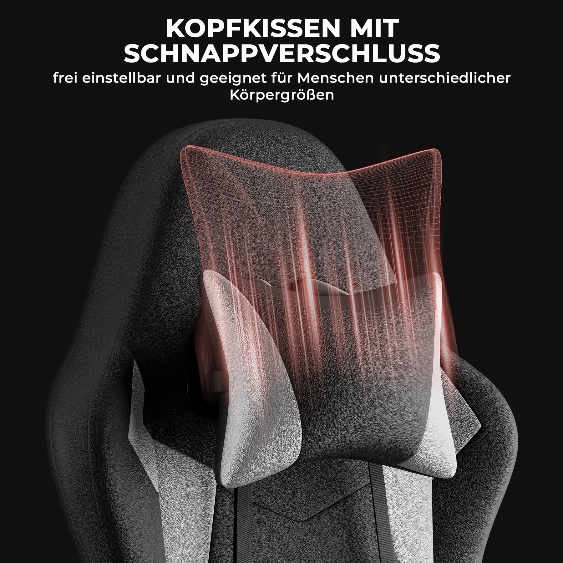 Fotel gamingowy, ergonomiczny fotel gamingowy z podparciem lędźwiowym, oddychająca skóra poliuretanowa, wygodne krzesło komputerowe, obciążenie 200 kg, wysokość siedziska i oparcie regulowane