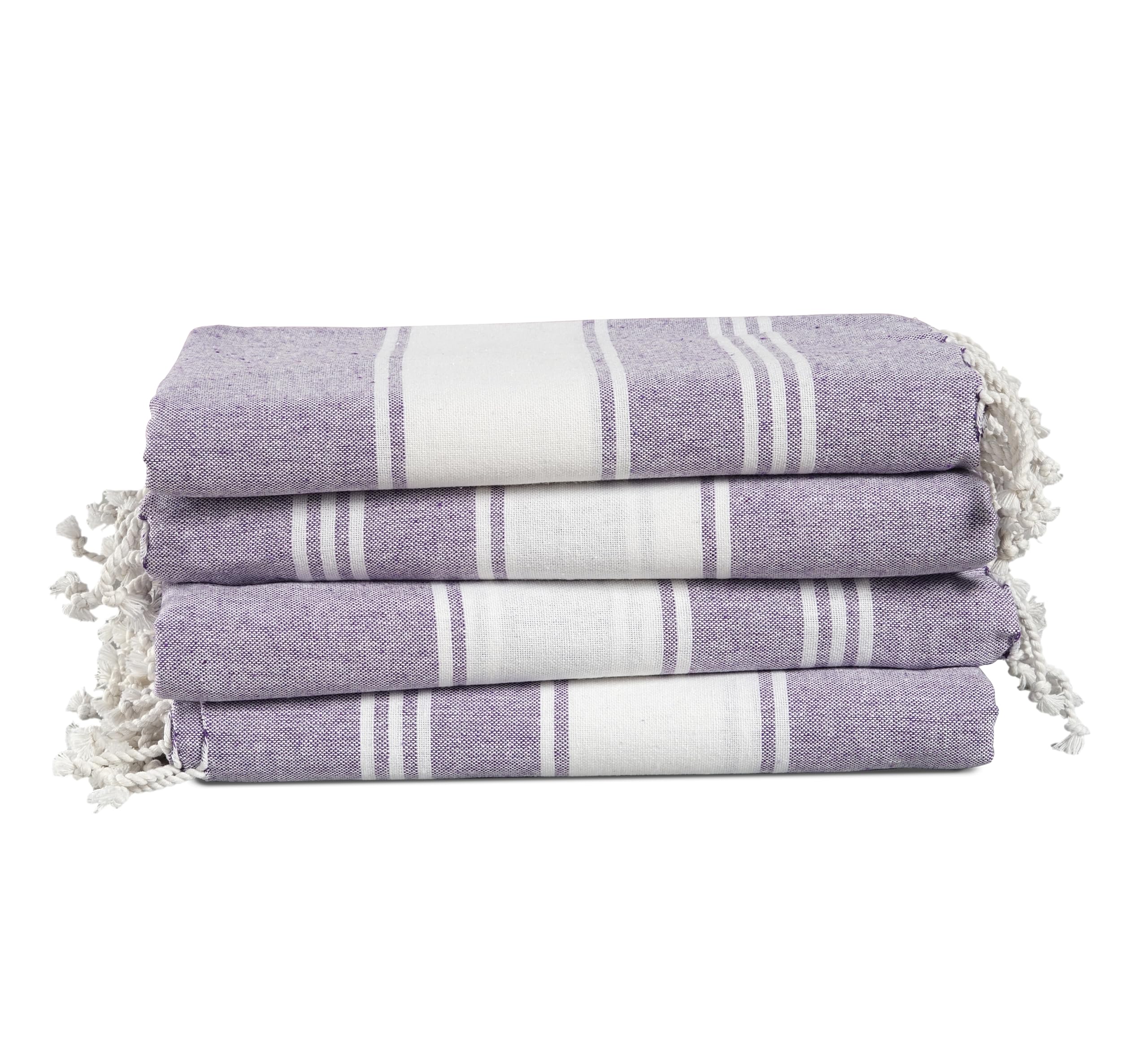LANE LINEN Beach Towels 4 Pack Oversized, Cotton Rich Turkish Towel Set, Pre-Washed Oversized Beach Towel
