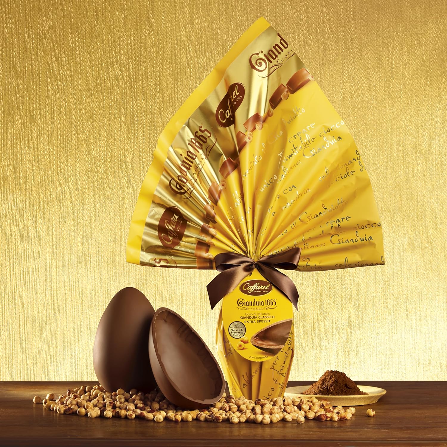 Caffarel Gianduia 1865 Uovo Cioccolato Gianduia Classico con Nocciole Italiane IGP, 320g - Immagine 2