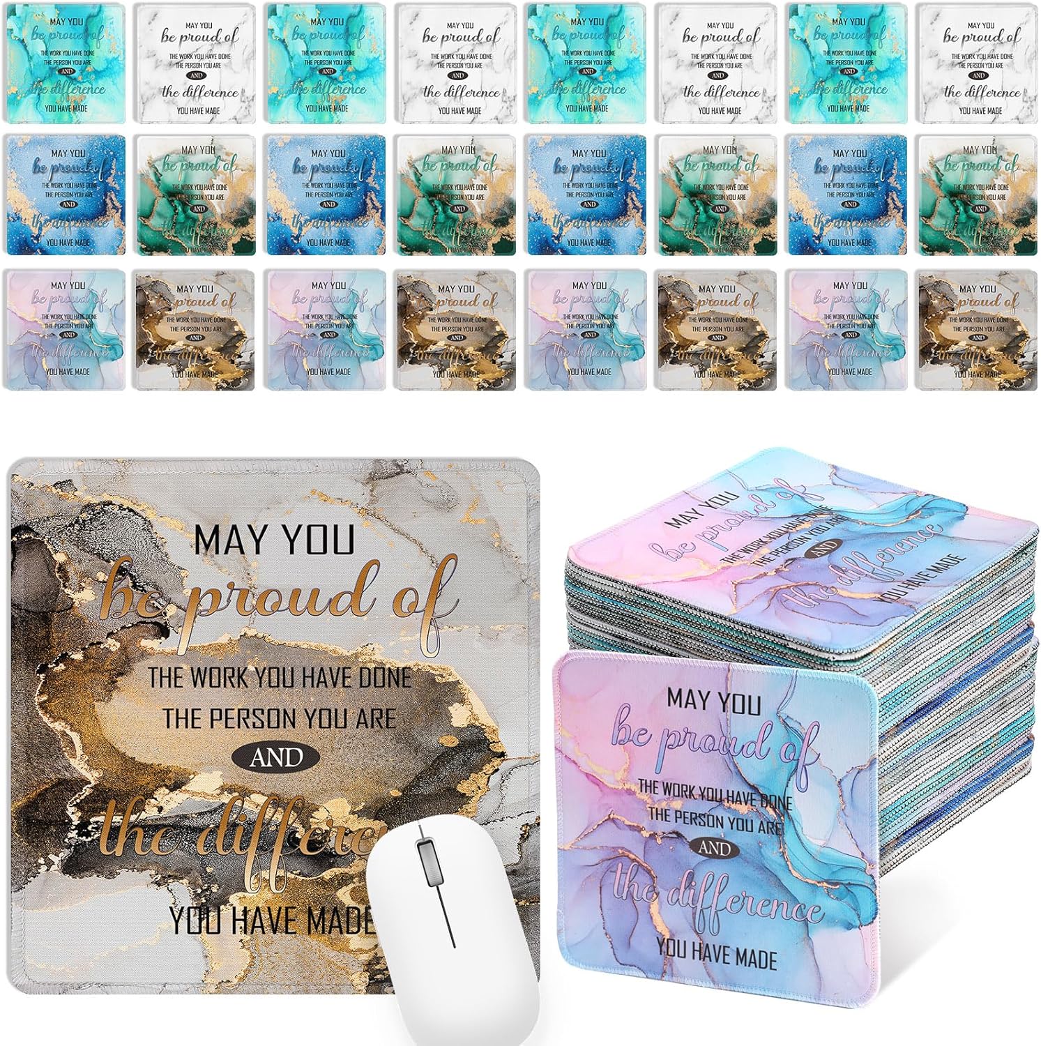 Kanayu 2025 Medical Assistant Gifts Employee Appreciation Mouse Pads Bulk Employee Thank You Gifts for Coworker May You Be Proud Mouse Pad Marble Mousepad Staff Appreciation for Teachers Nurses