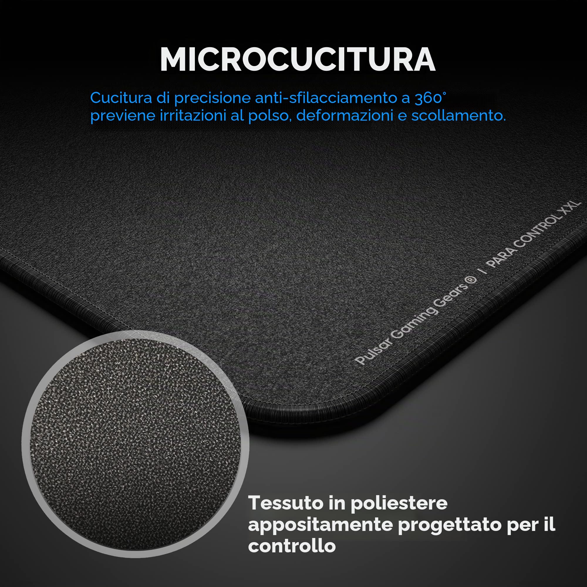 Pulsar Gaming Gears ParaControl v2 Tappetino Gaming, XXL, Nero | Balanced-Speed Control Surface Designed for Precision Tracking and Stable Aim