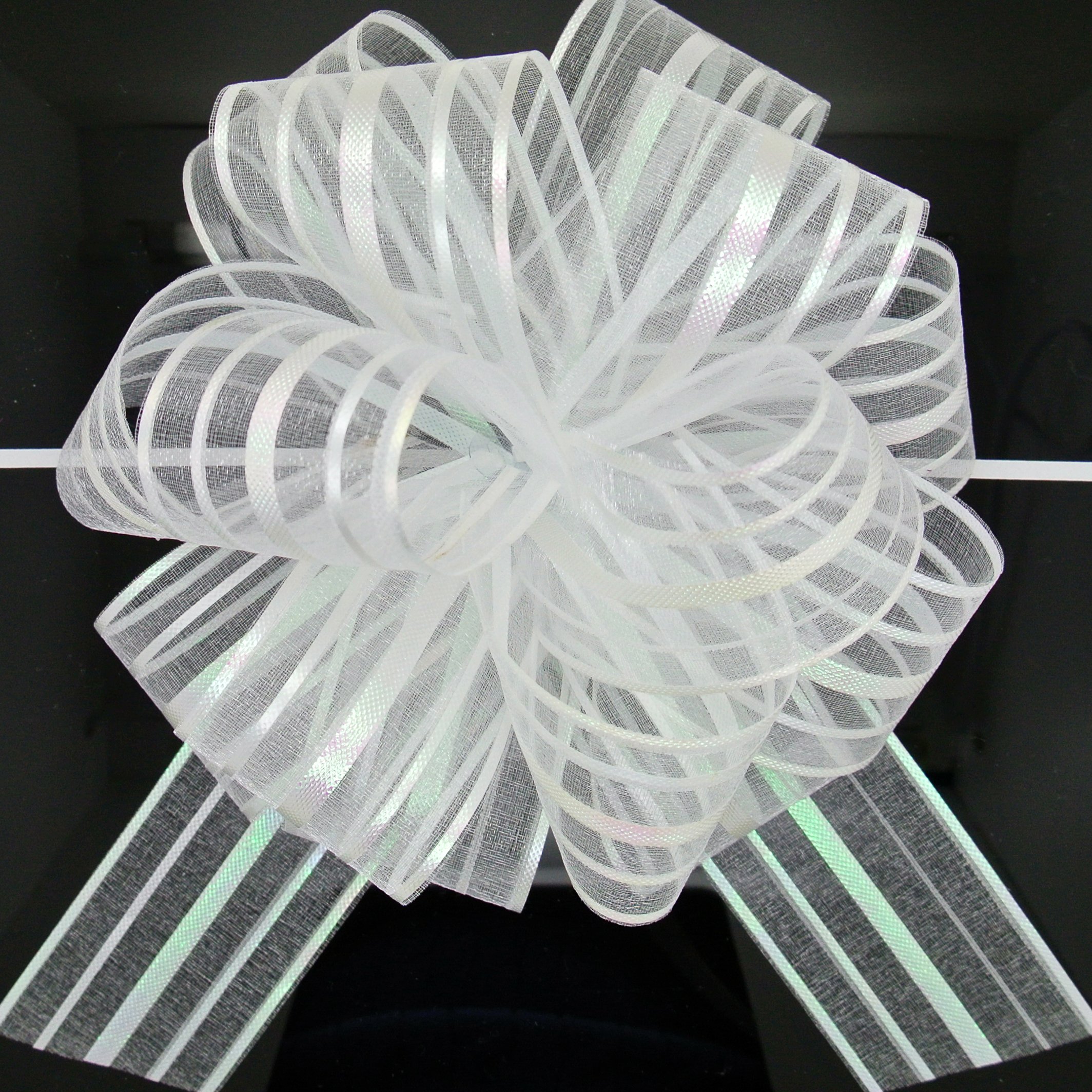 Pull Bows White Pair Of 50Mm Large Organza Pull Bow In Colour - Free Postage