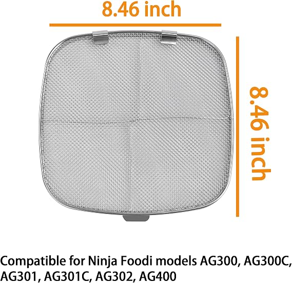 Replacement Splatter Shield for Ninja Foodi AG301,Accessories for Foodi 5-in-1 Indoor Grill,Stainless Steel Fine Mesh Splatter Screen for Ninja AG300, AG300C,AG301C, AG302, AG400
