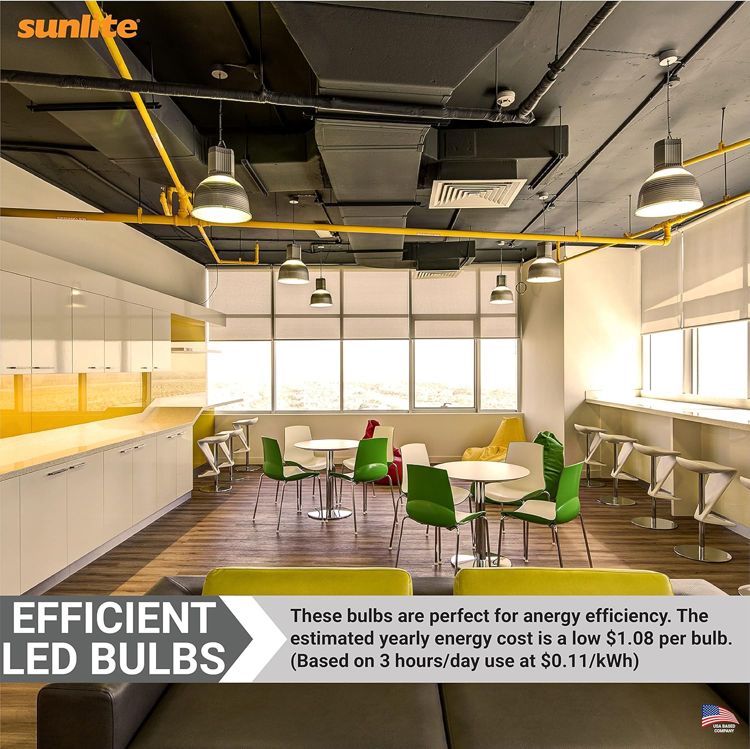 Sunlite 41833 LED A19 Light Bulb, 9 Watts (60W Equivalent), 810 Lumens, Medium E26 Base, 100-240 Multi-Volt, Non-Dimmable, Frost, 3000K Warm White, 6 Pack