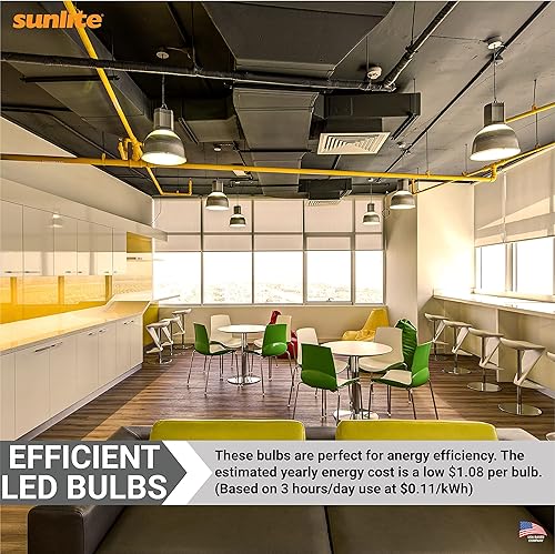 Miniatura 4 de Sunlite 41833 Bombilla LED A19, 9 vatios (equivalente a 60 W), 810 lúmenes, base E26 media, 100-240 multivoltios, no regulable, escarcha, blanco