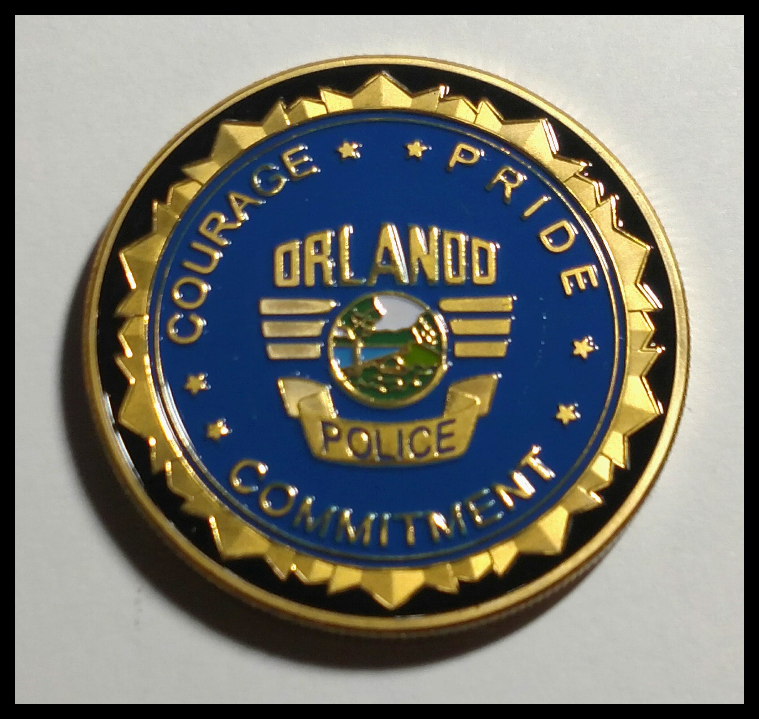 Orlando Police Department Colorized Challenge Art Coin