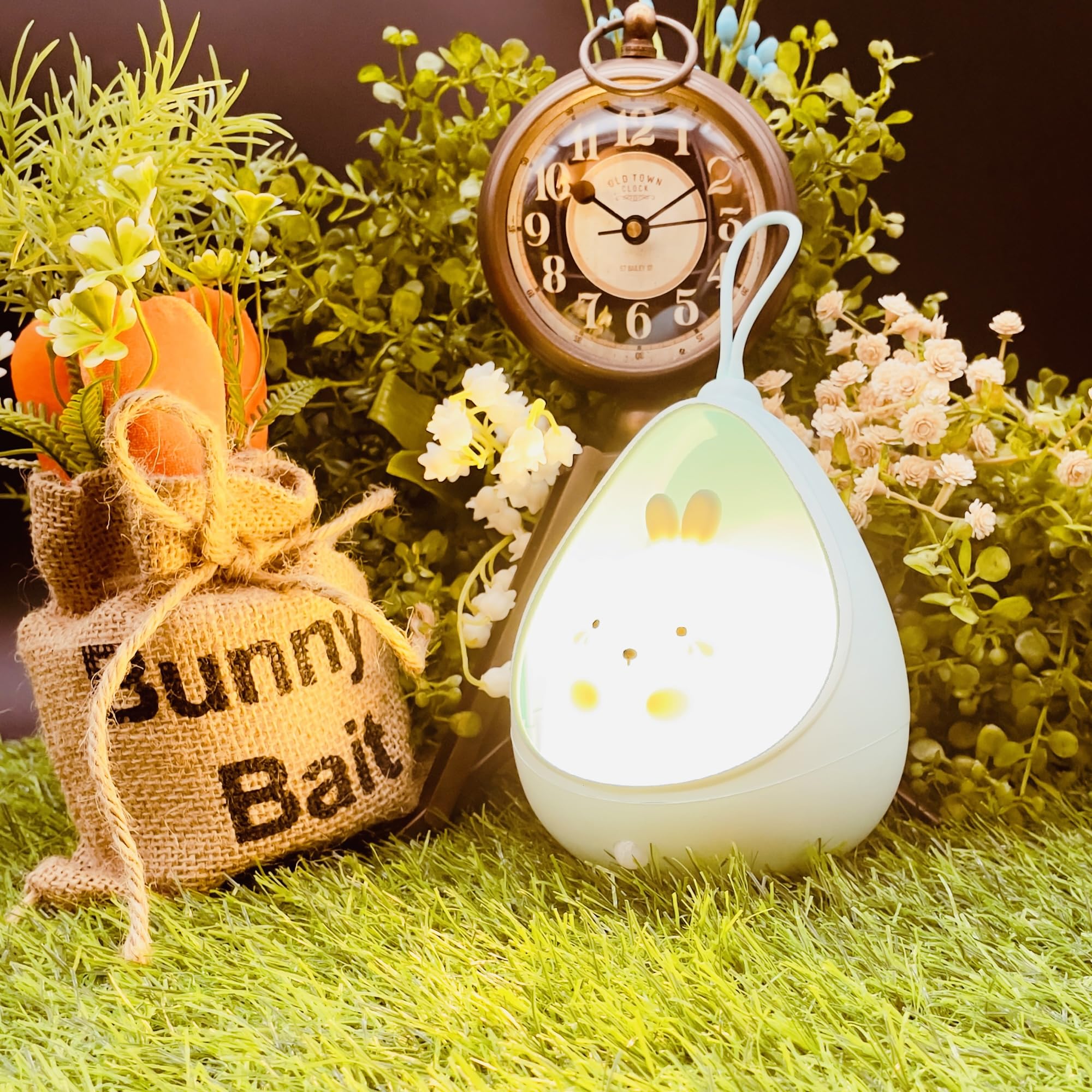 Cute Bunny Lamp: Smart, Sensor-Powered &amp; Rechargeable (Blue)