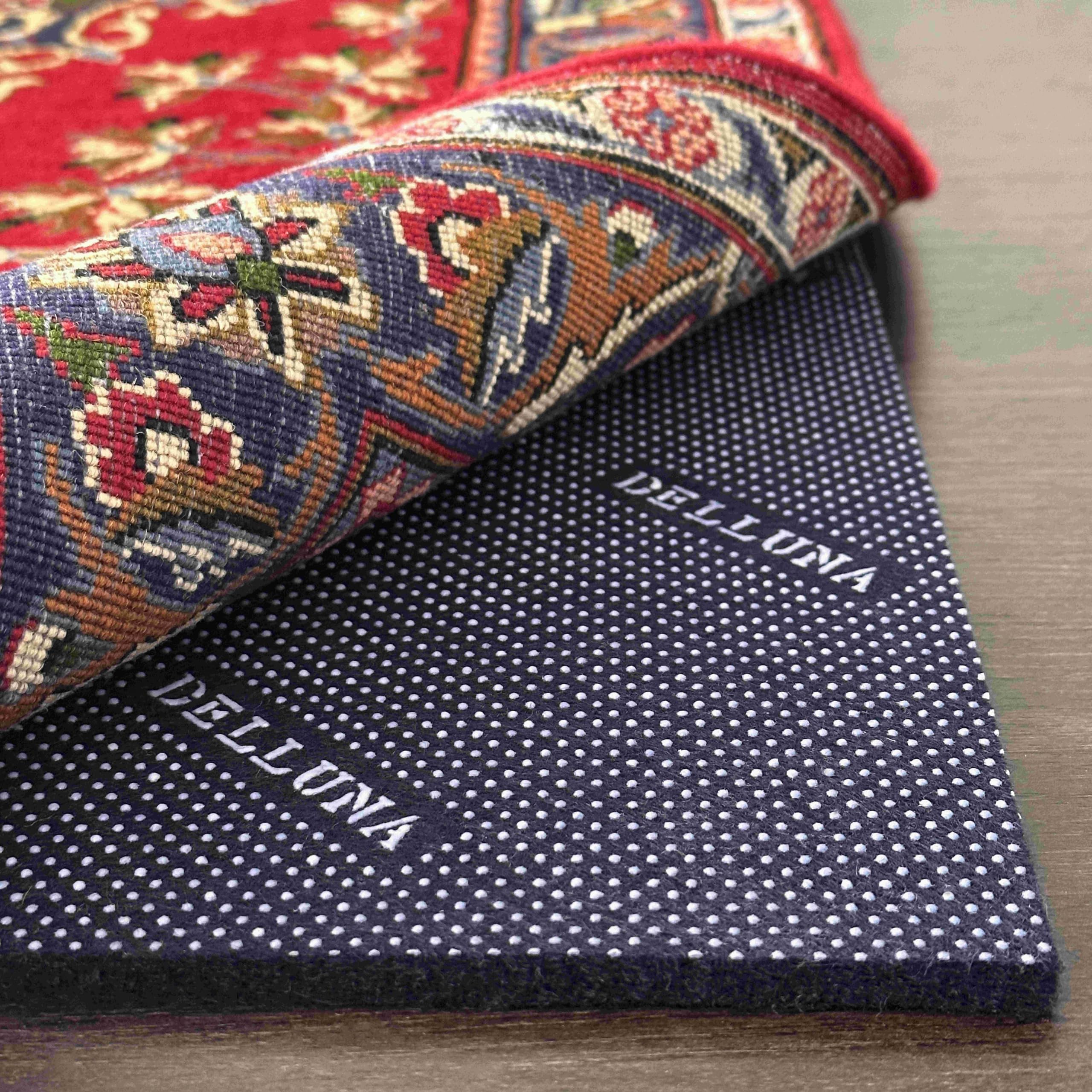 Non-Slip Area Rug Pad 1/4" Thick Double Side Rubber + Felt, 7'x10' Premium Deluxe Cushioned- Safe for All Floors, Adds Comfort and Protection, Ultra Strong Grip, Stop Rug from Moving.