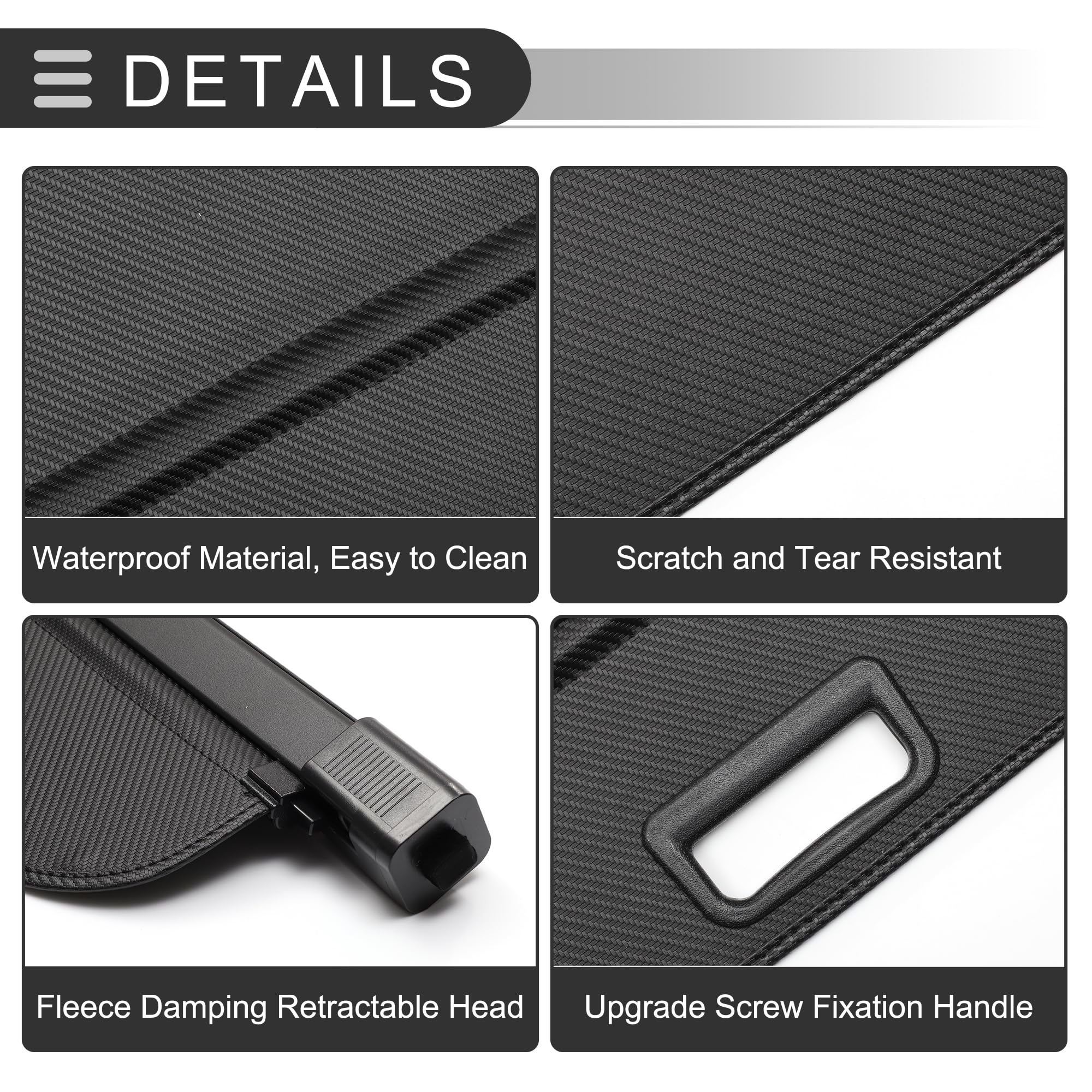 ECCPP Retractable Cargo Cover For 2024 Lincoln Nautilus 2.0L - Trunk Security Shade, Tool-Free Installation - View #13