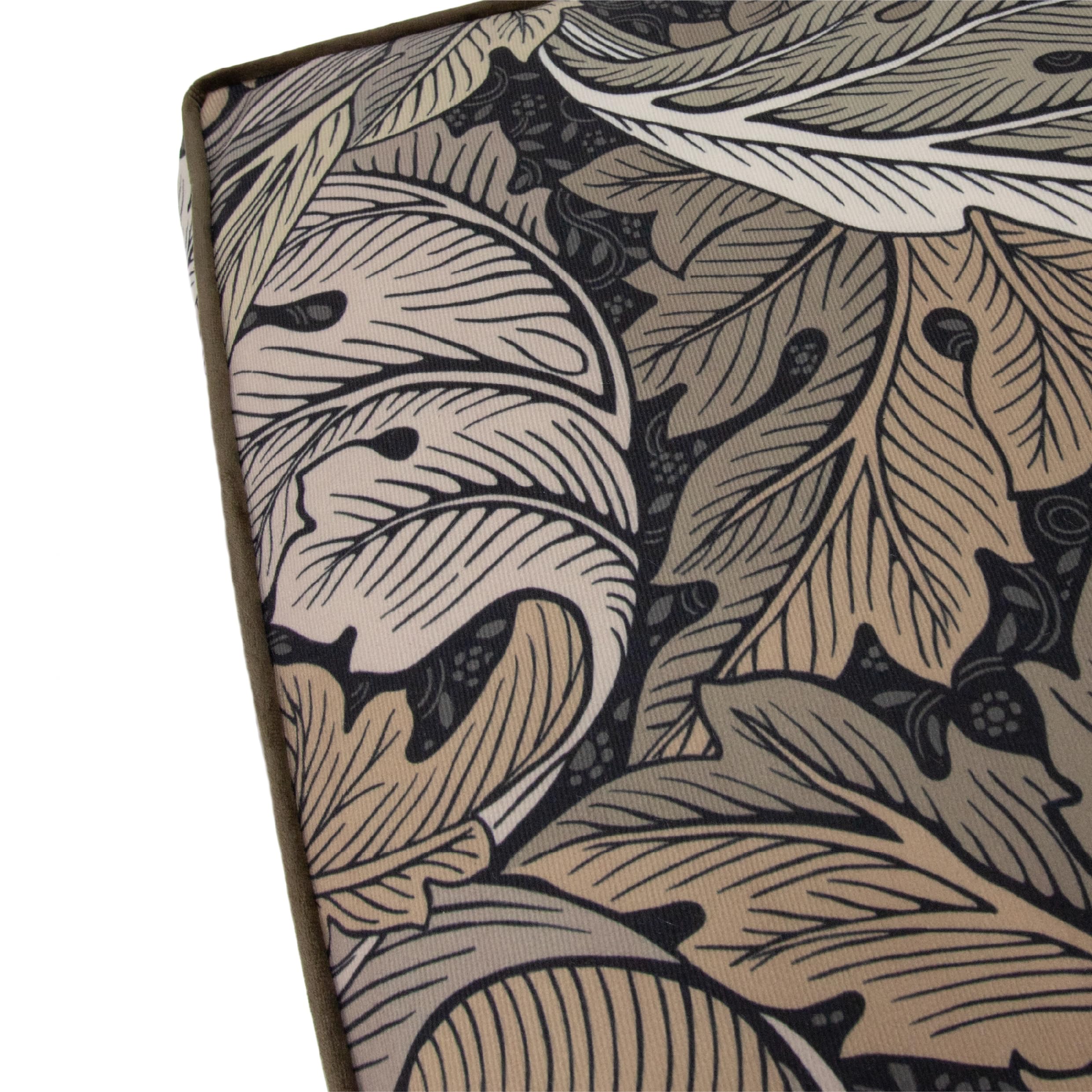 Rosewood x Morris & Co. Colchón Acanthus para Perros, Cama Grande para Perros, Caqui, Acolchado Grueso, Base Antideslizante, Lavable, Lujoso Estampado de William Morris