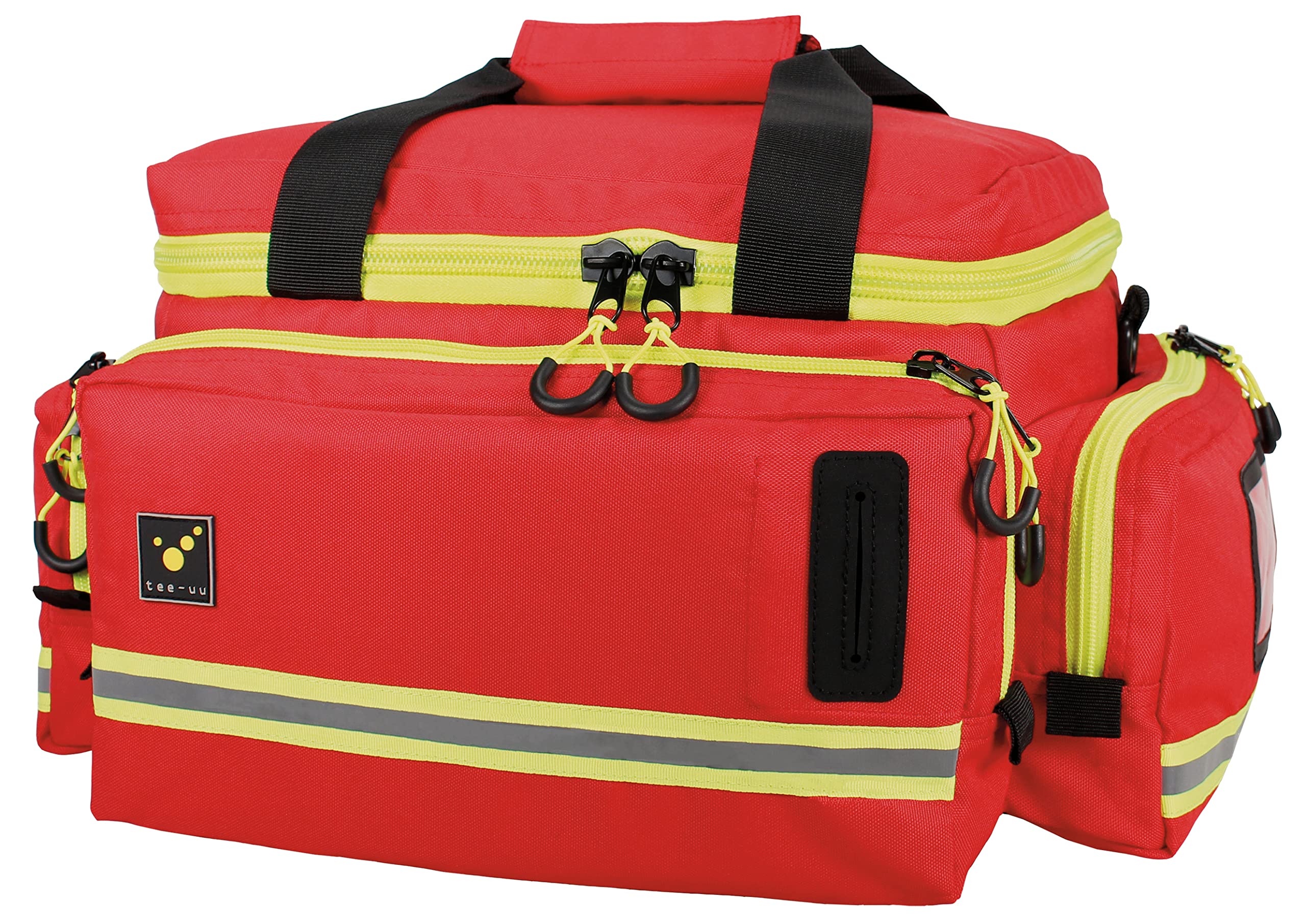 tee-uu MUC-M Notfalltasche rot | Erste-Hilfe Tasche | Rettungstasche | groß dimensioniert | 16,5 Liter Hauptfach | bewährte Qualität | Schultertragegurt | gepolstert | Handschuh-Spender