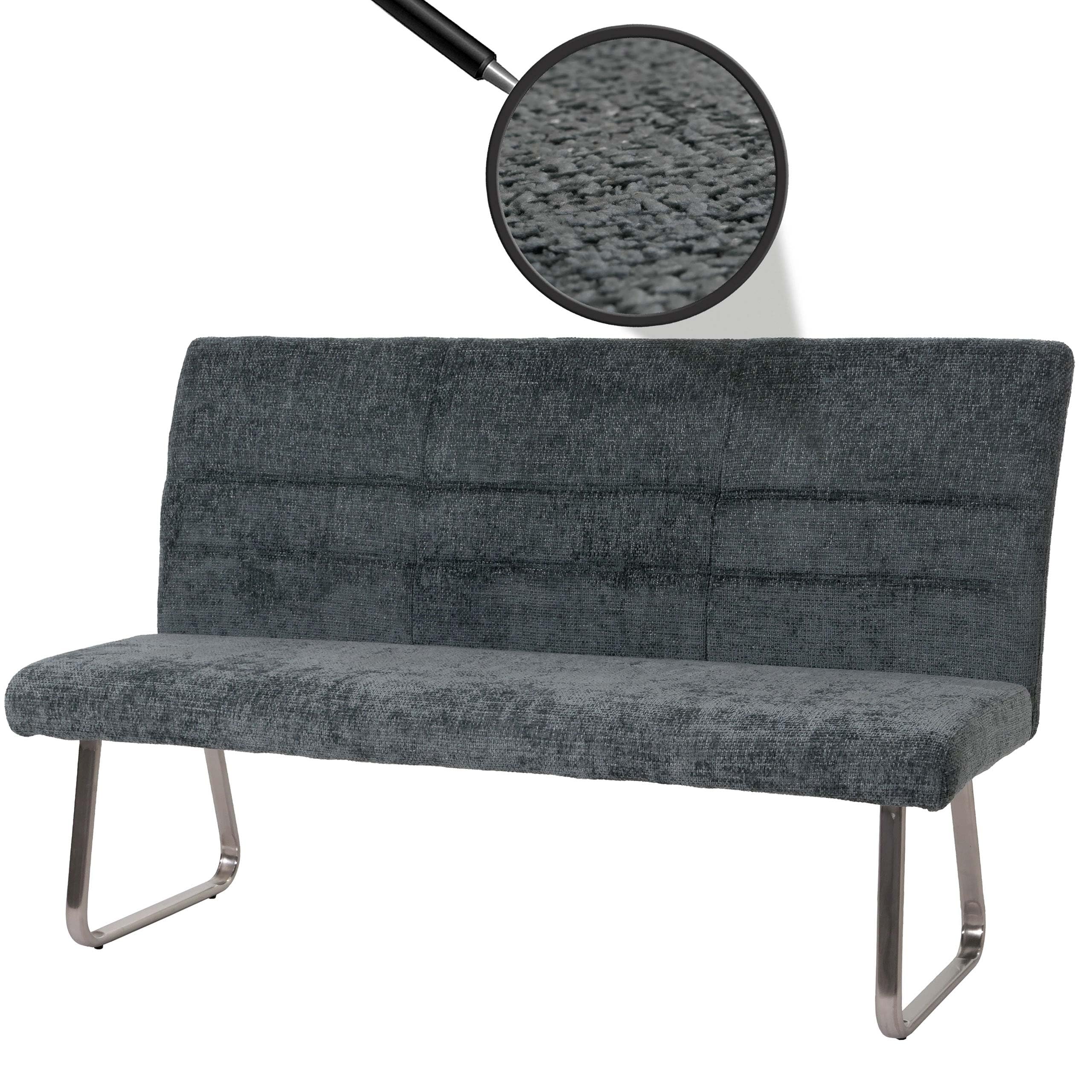 Mendler Sitzbank HWC-G55 160cm Edelstahl - blau-grün