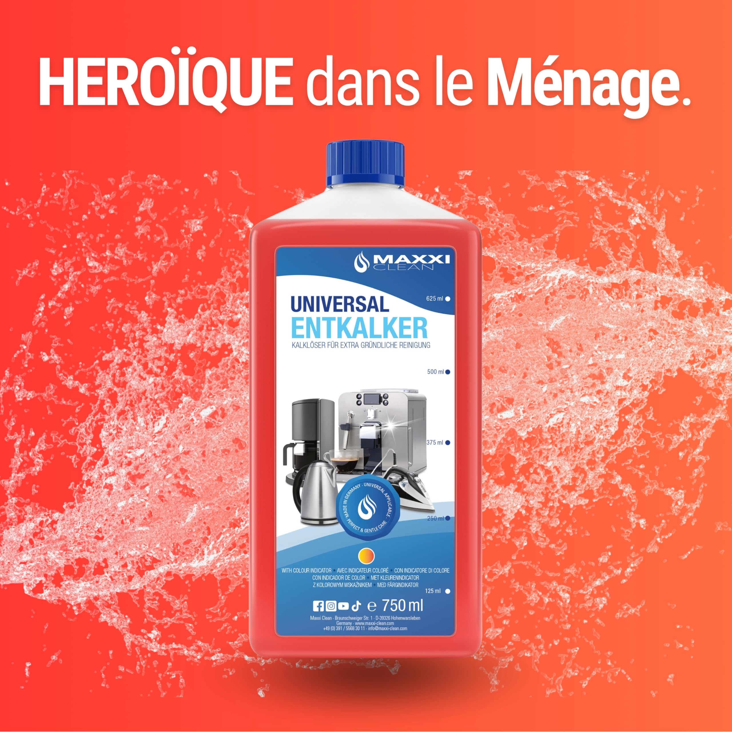Maxxi Clean Détartrant universel pour machines à café 2x 750 ml