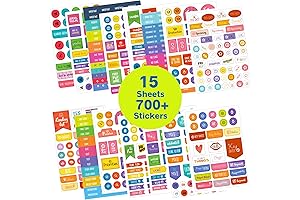 Student Planner Stickers for College Students and Academic Planners - 15 Sheets, 700+ College Stickers
