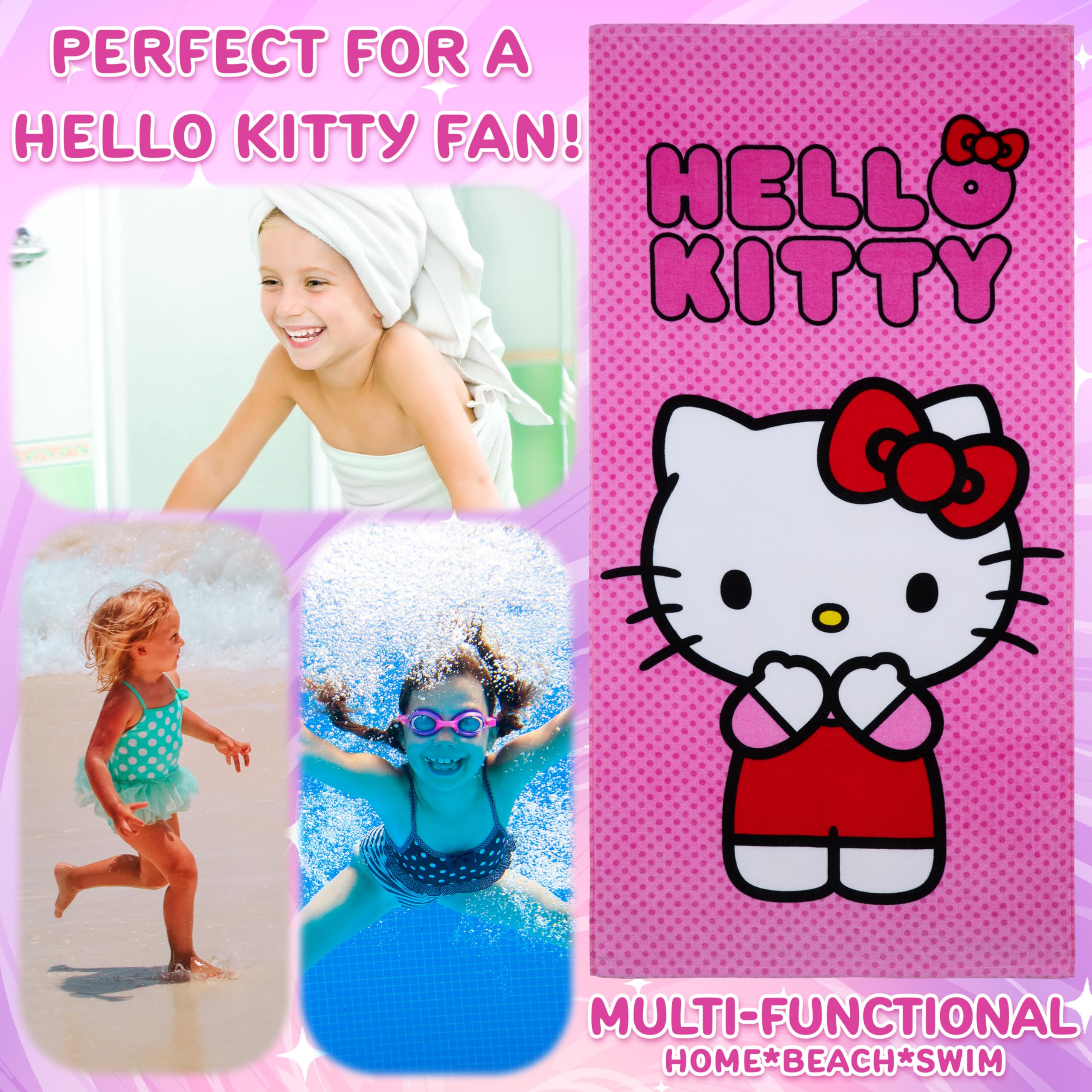 Amazon.com: Get Trend Hello Kitty Towel for Kids Teenagers Women
