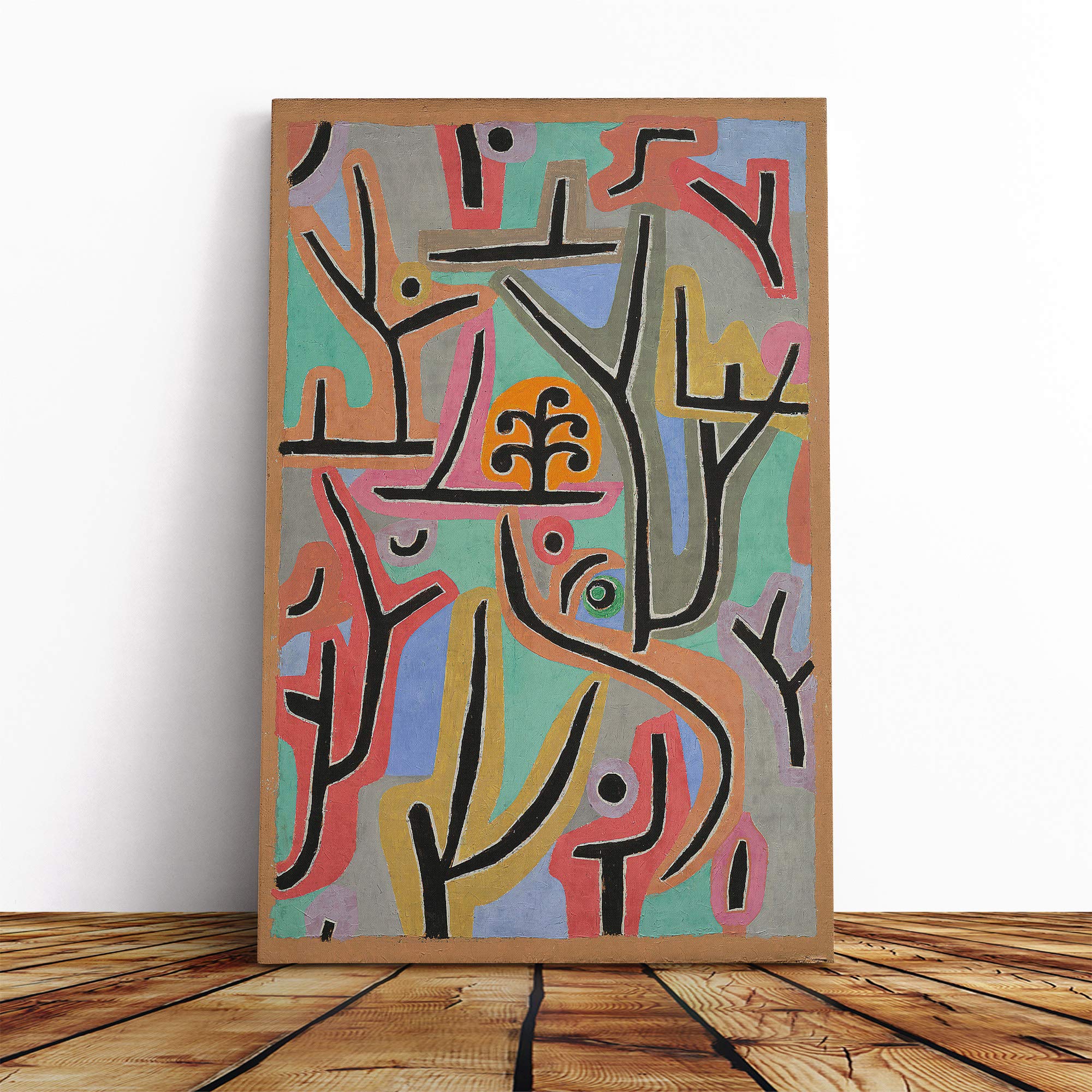 Paul Klee Park Scene Canvas Print | Gallery Wrapped 30mm Frame Wall Art | 24x16 inches | Ready to Hang | Modern Landscape Picture | Living Room Bedroom Lounge Office
