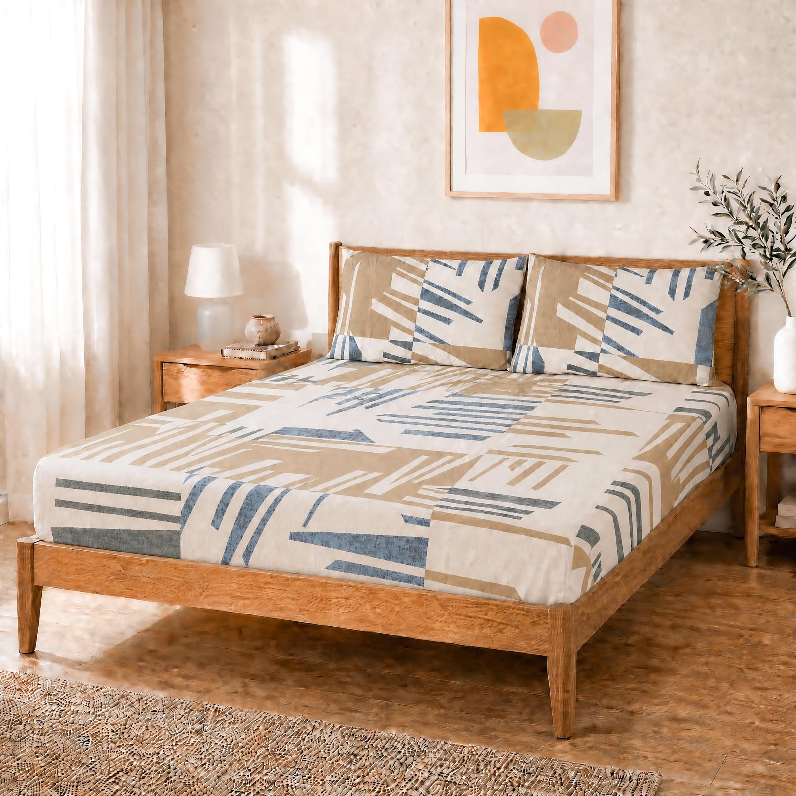 Salt Earth Queen Fitted Sheet - Cotton Feel & Deep Pocket -22