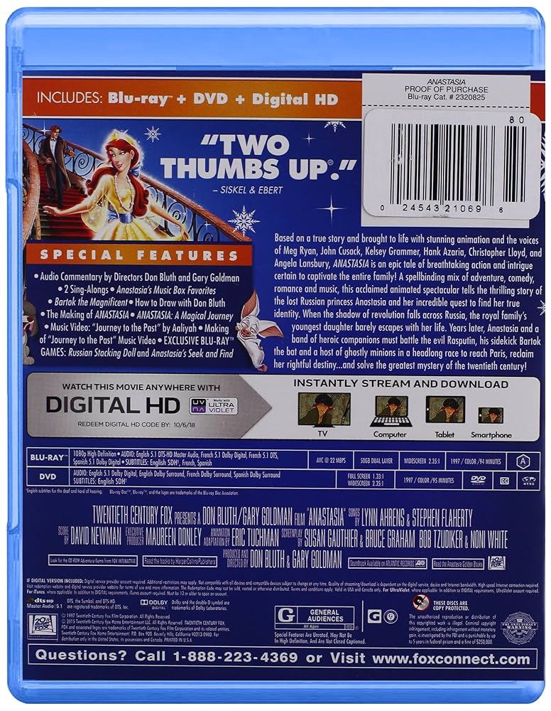 アナスタシア　Blu-ray アナスタシア』: ブルーレイ・DVD・CD - 宝塚クリエイティブ