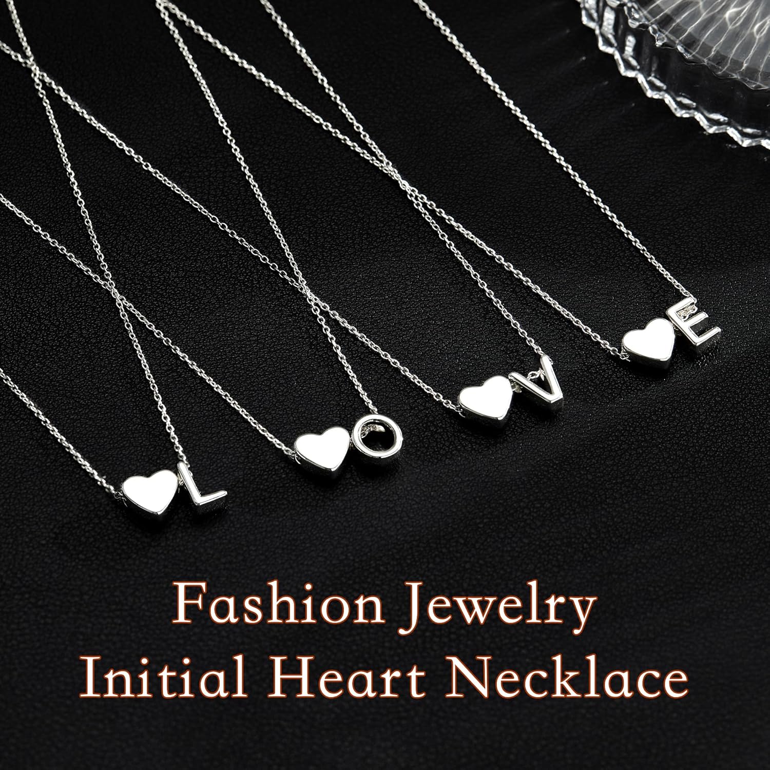 Inerney Valentines Day Gifts for Teen Girls Gold Heart Initial Necklace for Women 14K Gold Plated A-Z Letter Pendant Necklace Dainty Tiny Heart Monogram Necklace Personalized Name Necklace Gift Jewelry for Women - Image 6