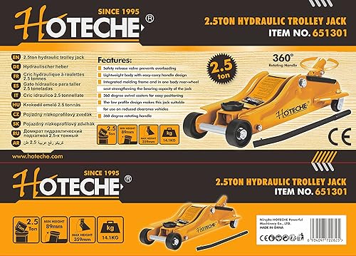 Miniatura 2 de 2-12 Ton 2.5T Garaje Hidráulico Piso Service Jack Perfil bajo 360 Manija giratoria