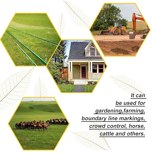 Miniatura 6 de Paquete de 20 postes de cerca de cola de cerdo de 41 pulgadas, estacas de metal temporales para jardín y ganado, fáciles de instalar y mover (rojo)