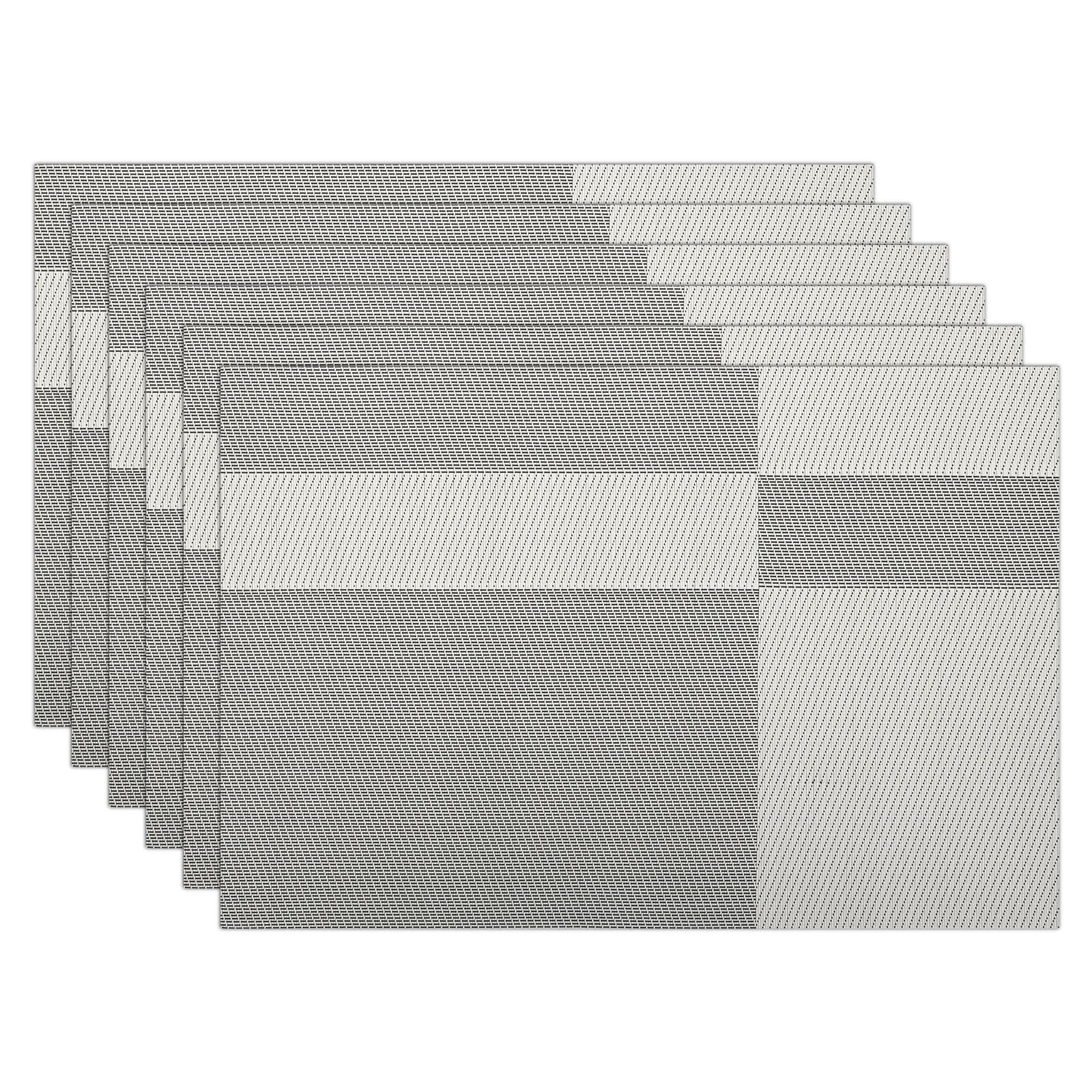 comfoyar Grey Rectangular Placemats Set of 6, 30x45 cm Non-Slip Heat Resistant Vinyl Place Mats, Washable Waterproof Table Mats for Indoor Kitchen Dining Party Table Decoration — image 1