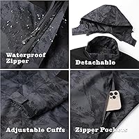 Vista 47 de GIISAM Chaqueta de lluvia para hombre, impermeable, ligera, para exteriores, rompevientos con capucha