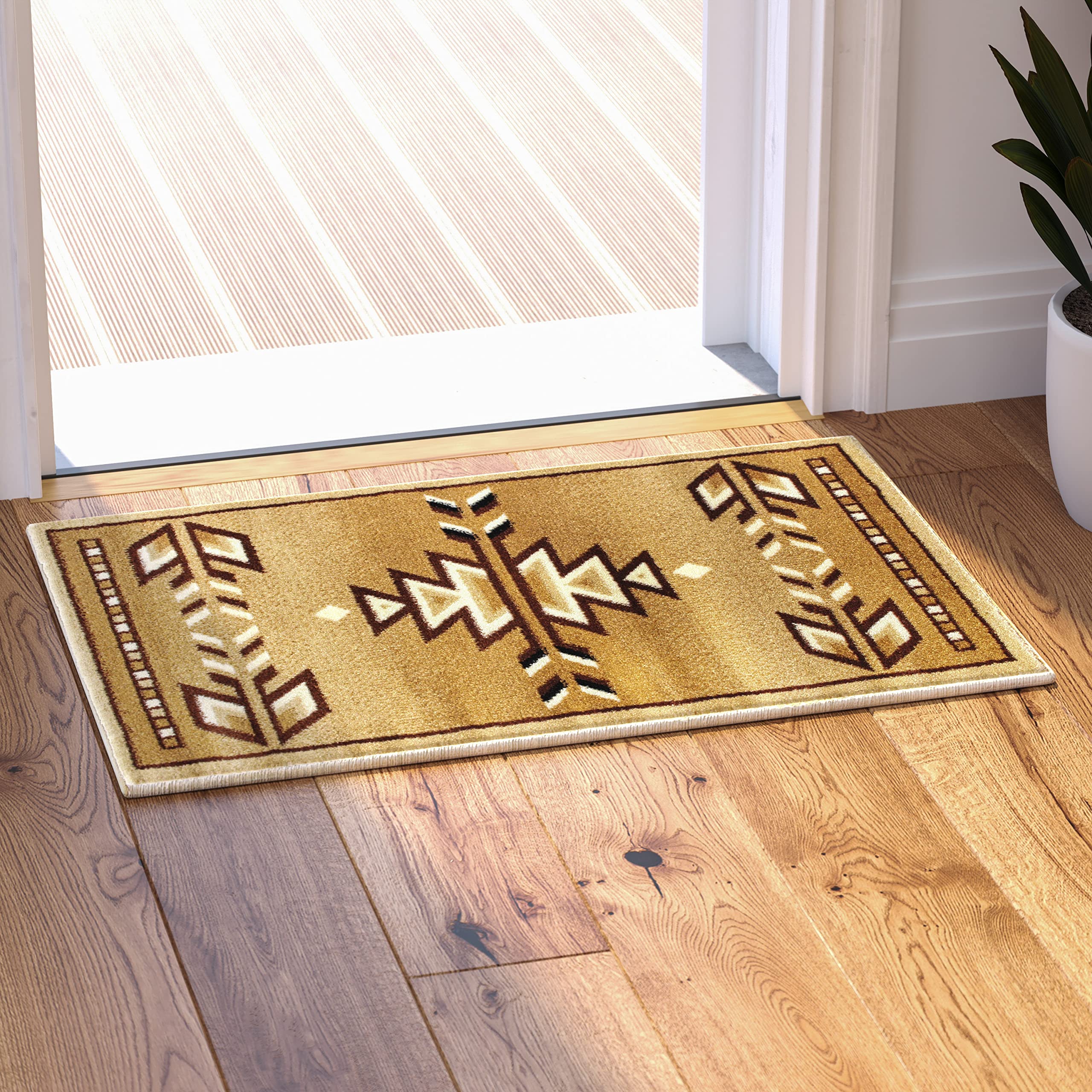 Masada Masada Rugs Southwest 2'x3' Native American Area Rug in Beige