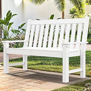 Amazon.com: YITAHOME Garden Bench, All Weather Outdoor Bench for 2-3 Persons, Fade/Rot ...