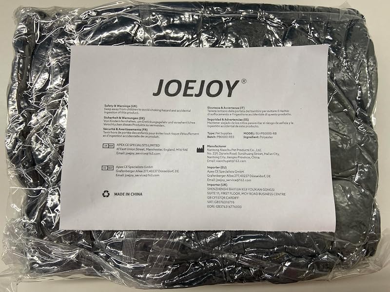 JOEJOY Kutyaágy Közepes Kutyáknak Mosható Puha Antiszlip 63x53x20cm