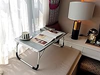 Vista 7 de Escritorio plegable para laptop, mesa plegable para portátil, soporte plegable para portátil, bandeja de cama ultraligera de aluminio para desayuno