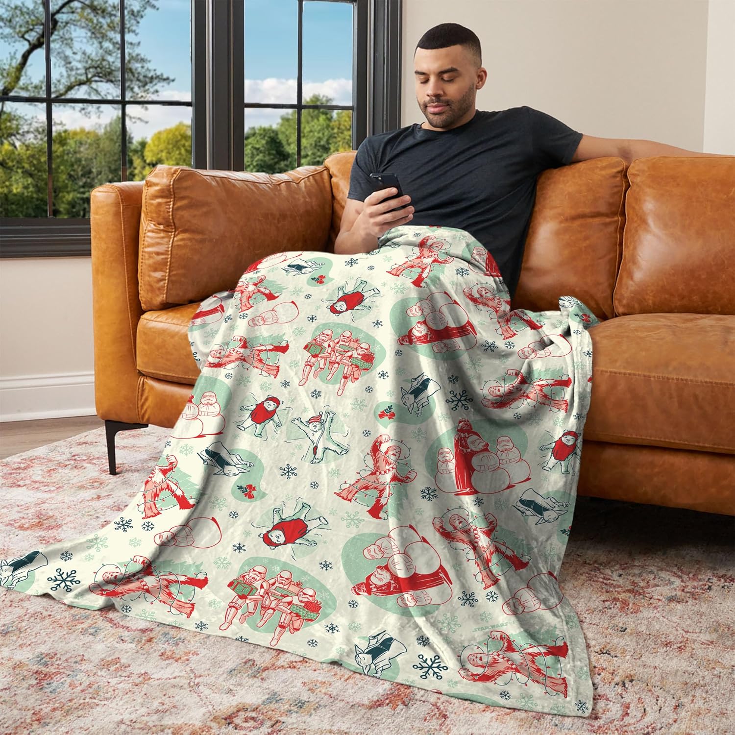 Star Wars Sithmas Silk Touch Throw Blanket, Cozy Galaxy Decor, Official Licensed Design, Soft Bedding for Boys Girls, Couch Bed, 50x60 Inch