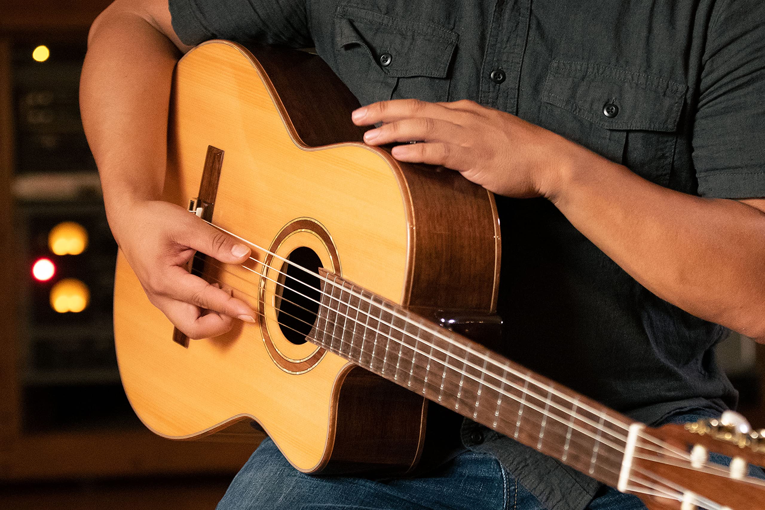 Ortega Guitars Performer Series Chitarra Acustica-Elettrica, con Corde in Nylon, 4/4M Manico Medio, con Borsa, Walmut