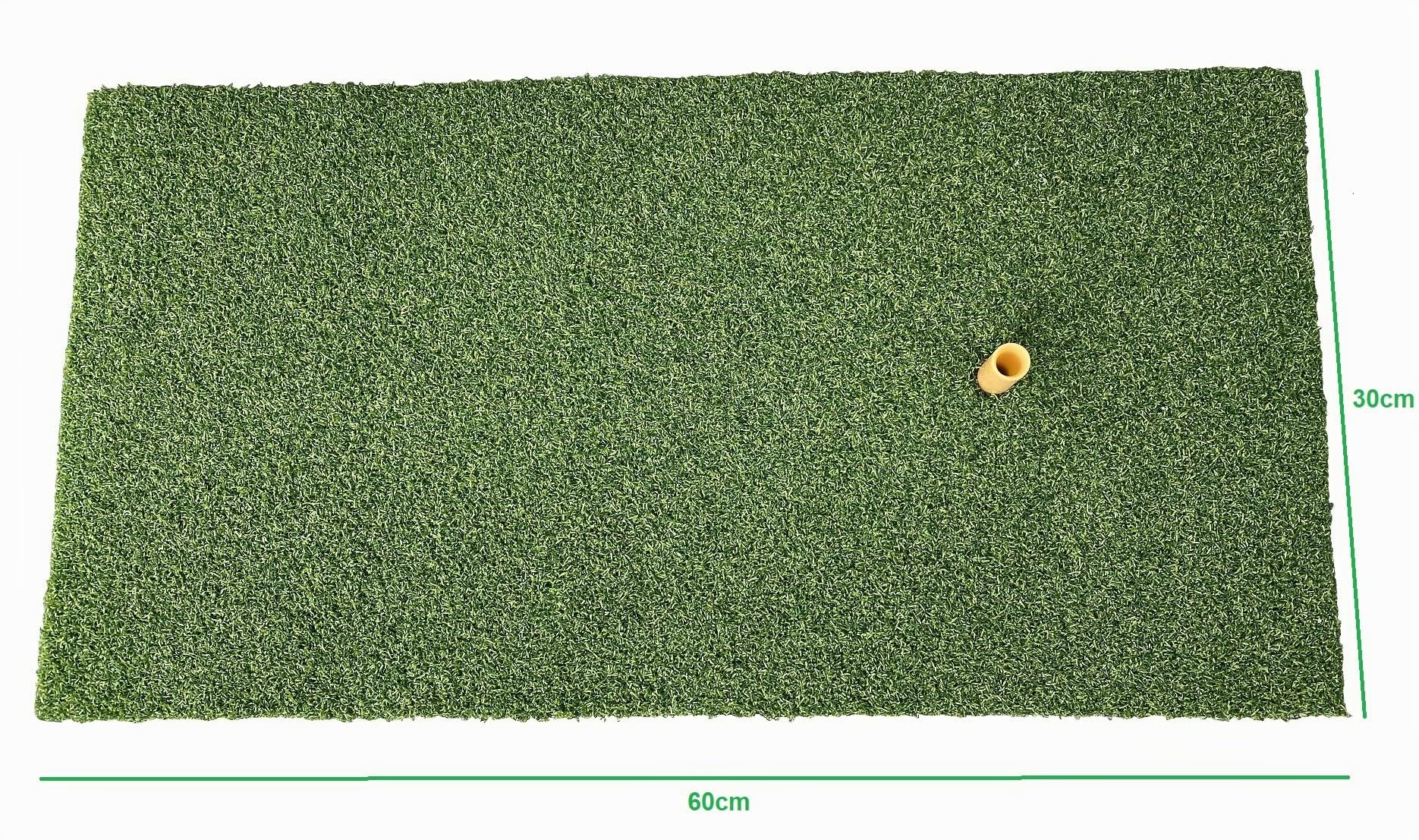 Golf Abschlagmatte 60x30 cm/Übungsmatte | Übung Training Matte / inklusive Gummi Tee / ideal zum Trainieren des Golfschwung im Garten oder Garage