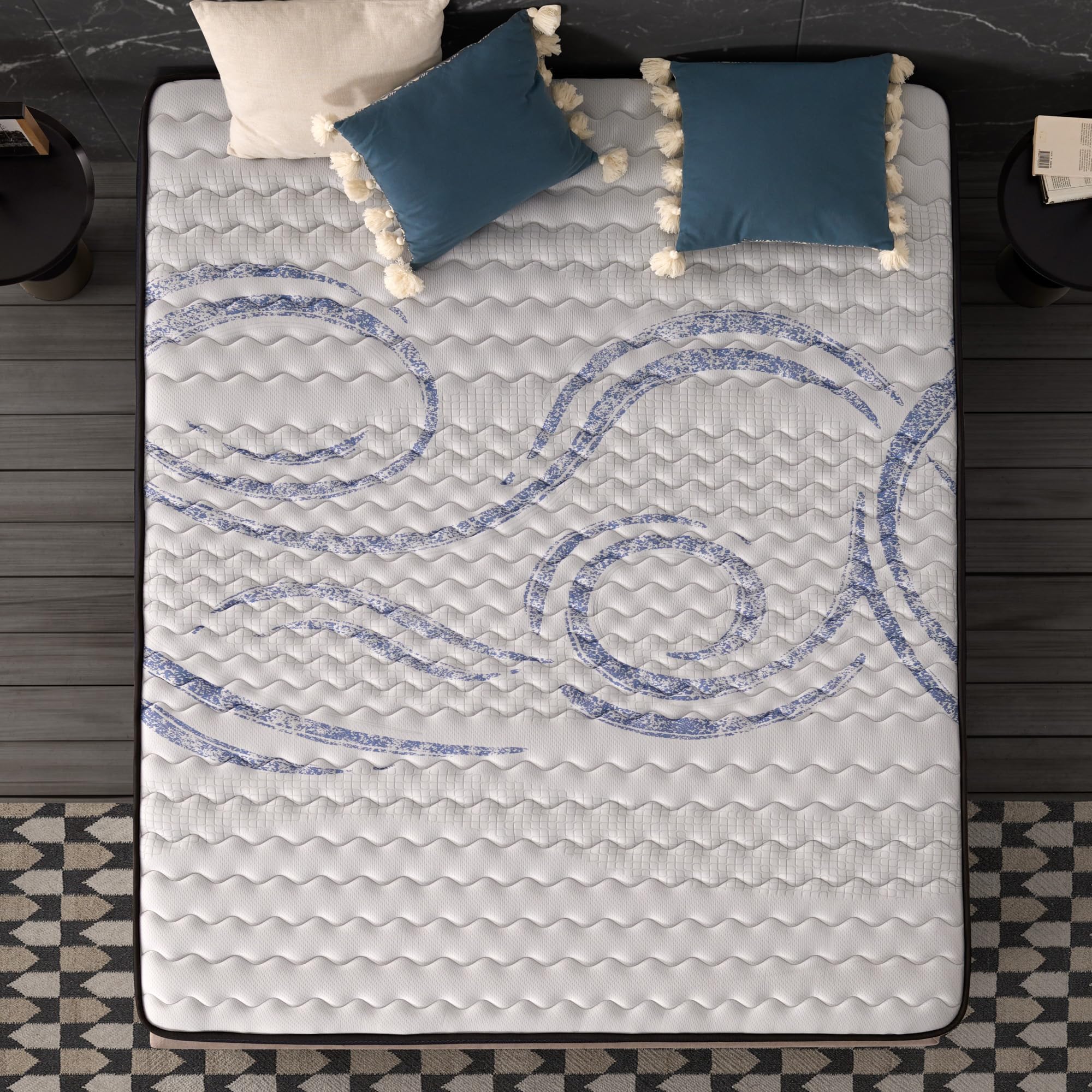 Naturalex - Materasso Matrimoniale 160x200 cm - Altezza 21 cm - Perfectsleep - Schiuma Memory HR, Blue Latex, Ergonomico, Fermezza Equilibrata, Ipoallergenico - Lato Invernale ed Estivo