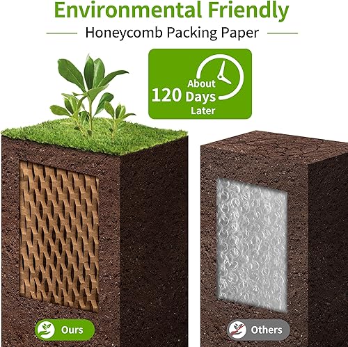 Miniatura 4 de JARLINK Película elástica, envoltura retráctil de 5 pulgadas x 1000 pies para envoltura de paletas con papel de embalaje de panal, envoltura de