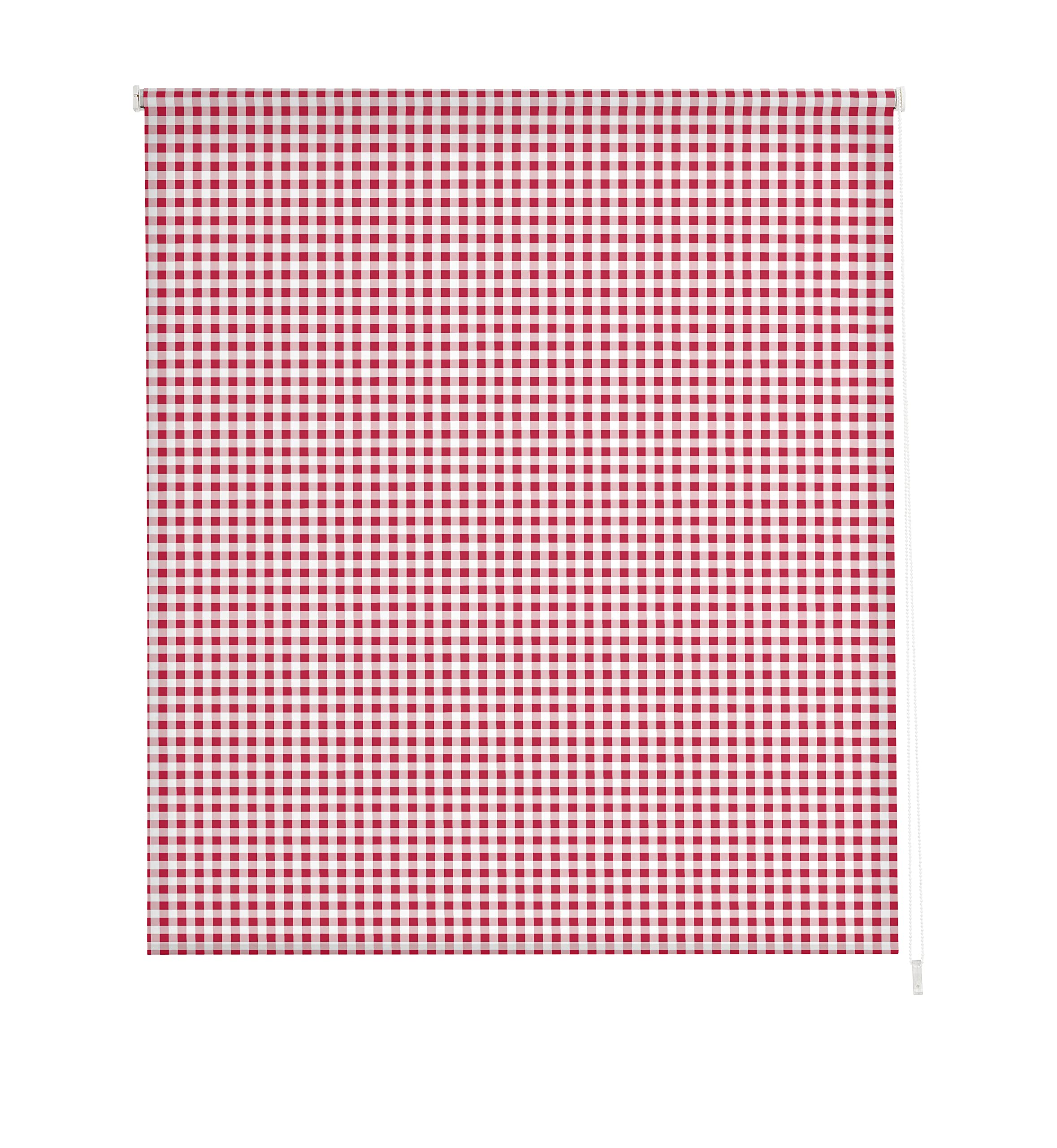 Estoralis Kitchen | Roller Blind Modern Design | Translucent Digital Print | Vichy-2 Model | Red | 110 x 180 cm (W/H) Fabric Size 107 x 175 cm | Blinds for Windows and Doors