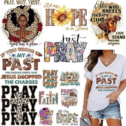 Vista 17 de 10 calcomanías de prensa de calor de Jesús para camiseta, chaqueta, ropa, lavable, parches de transferencia de calor de Dios, decoración de apliques