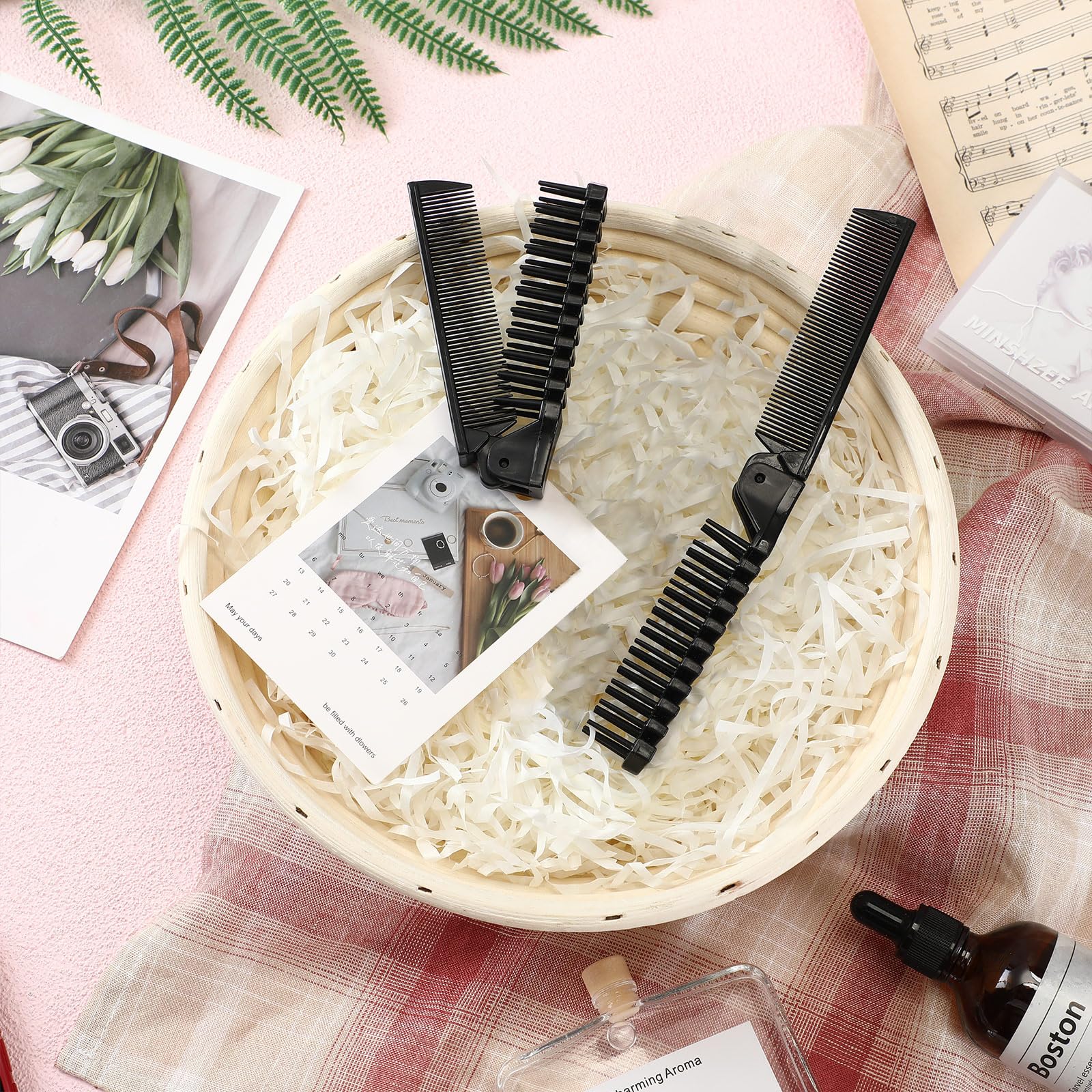 Maxcheck Tragbare faltbare Haarbürste, Doppelköpfe, Reisekamm, Taschen-Kamm, kompakte Größe, Haarkämme, kleine Bürste, Kamm, Styling-Werkzeug für Damen, Herren, Zuhause, Krankenpflege, Schwarz, 200