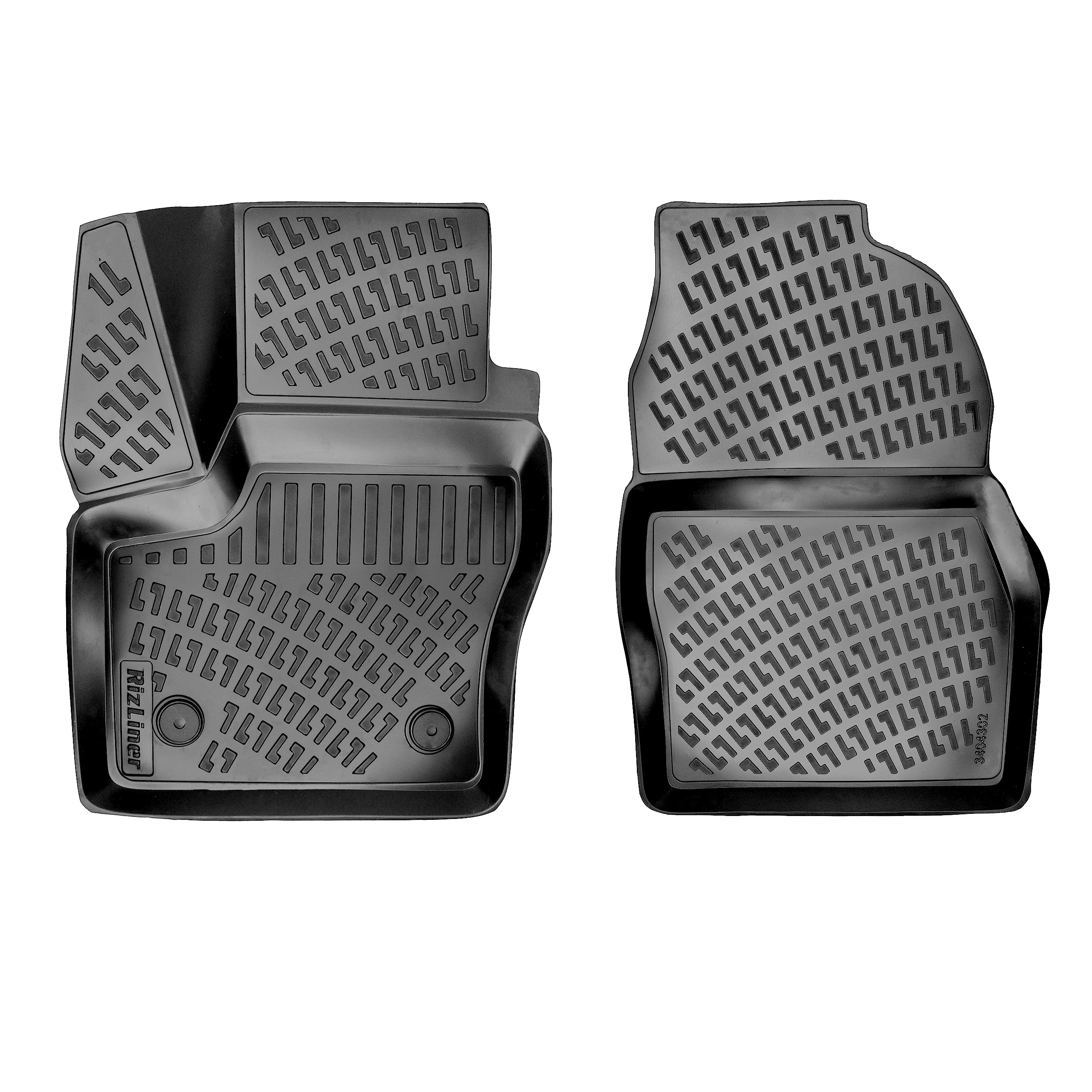 Ford Transit Connect 2014-2021 Floor Mats 3D Custom Fit Compatible with Ford Transit Connect Car Mat Laser Measured 1st Row Floor Liners All Weather Odorless Non-Slip TPE (Front, Black)